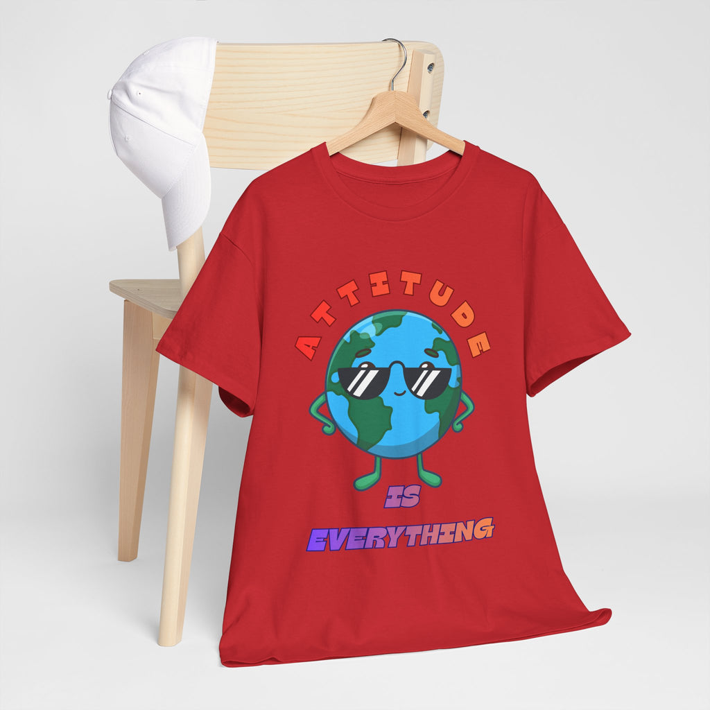 Attitude Is Everything Earth Character T-Shirt | Cute Planet Graphic Tee