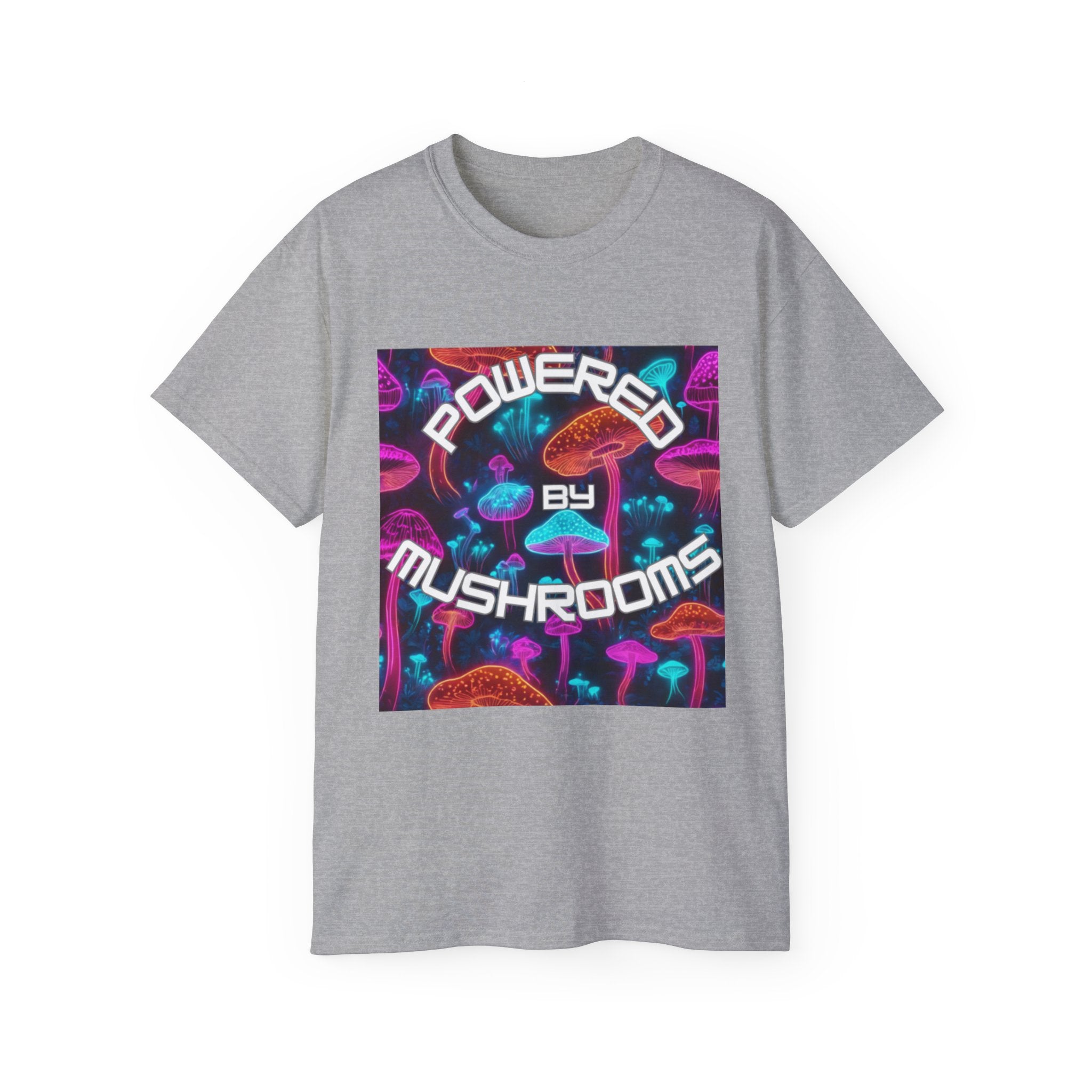 Powered by Mushrooms Funky Unisex Graphic Shirt