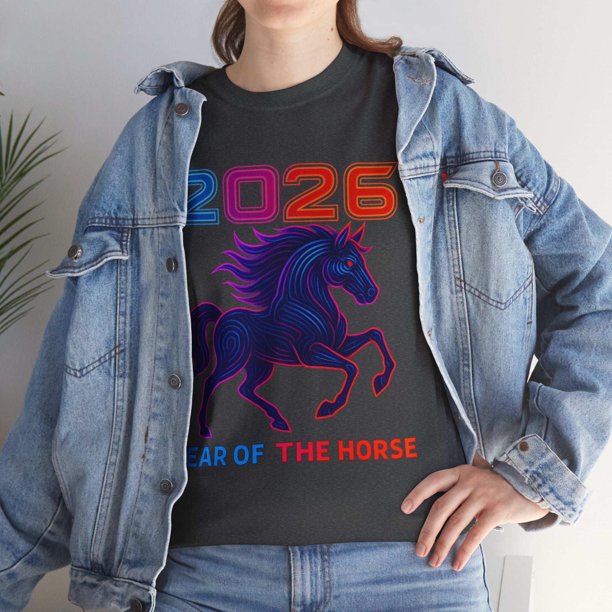 2026 Year of the Horse T-Shirt | Neon Stallion Graphic Tee