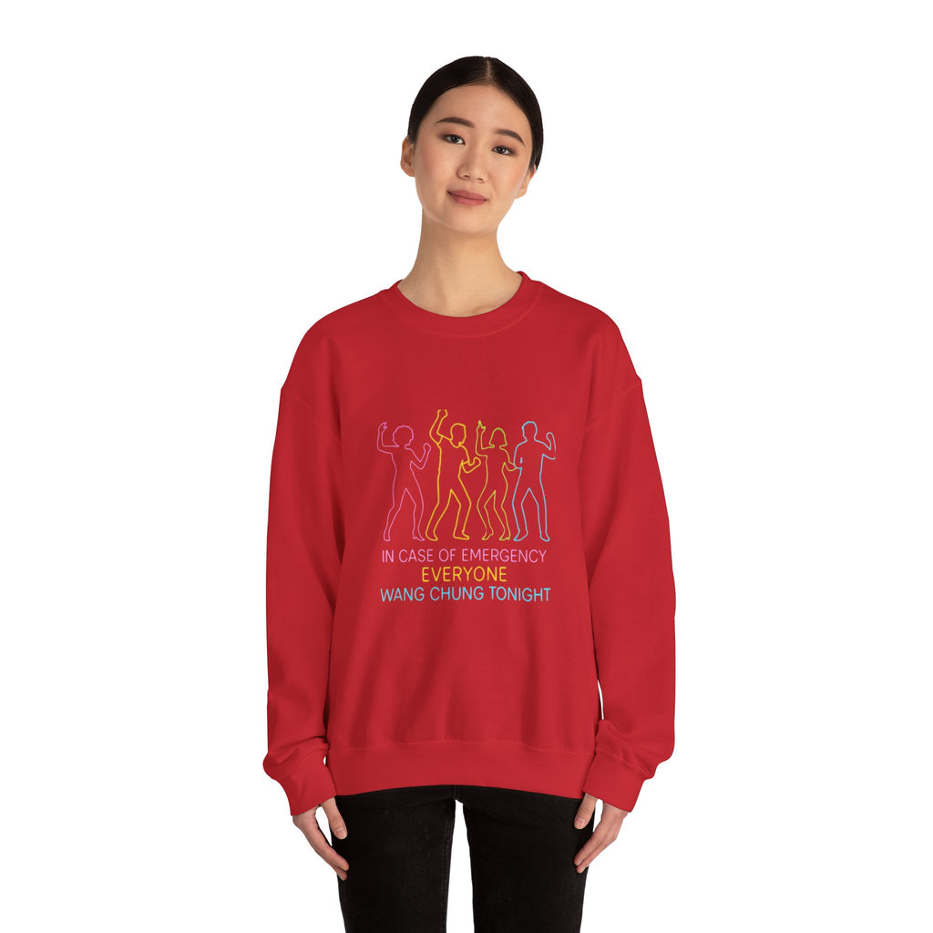 Emergency Everyone Wang Chung Tonight Sweatshirt, Cozy Playful Crewneck, Fun Gift for Music Lovers, Unisex Apparel