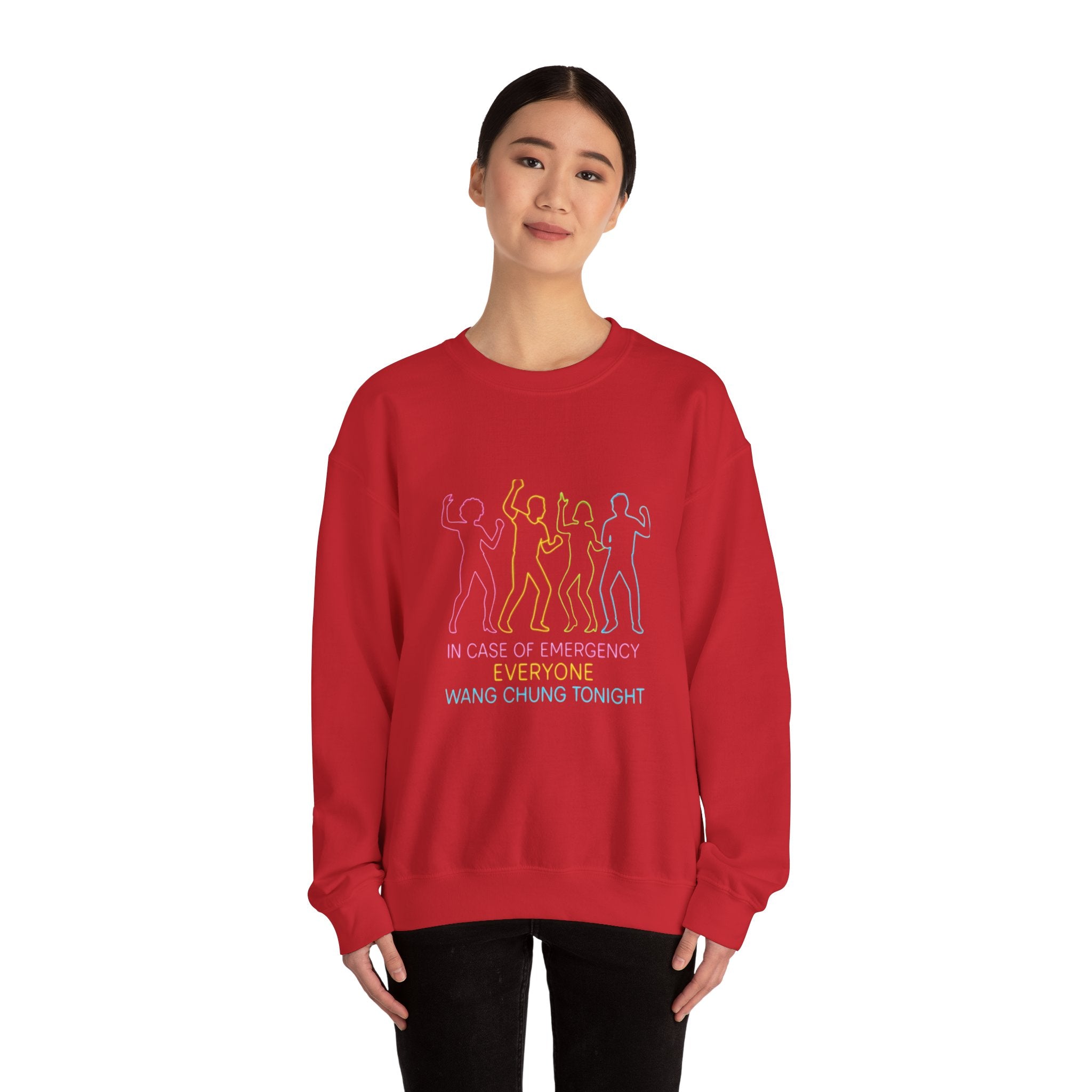 Emergency Everyone Wang Chung Tonight Sweatshirt, Cozy Playful Crewneck, Fun Gift for Music Lovers, Unisex Apparel