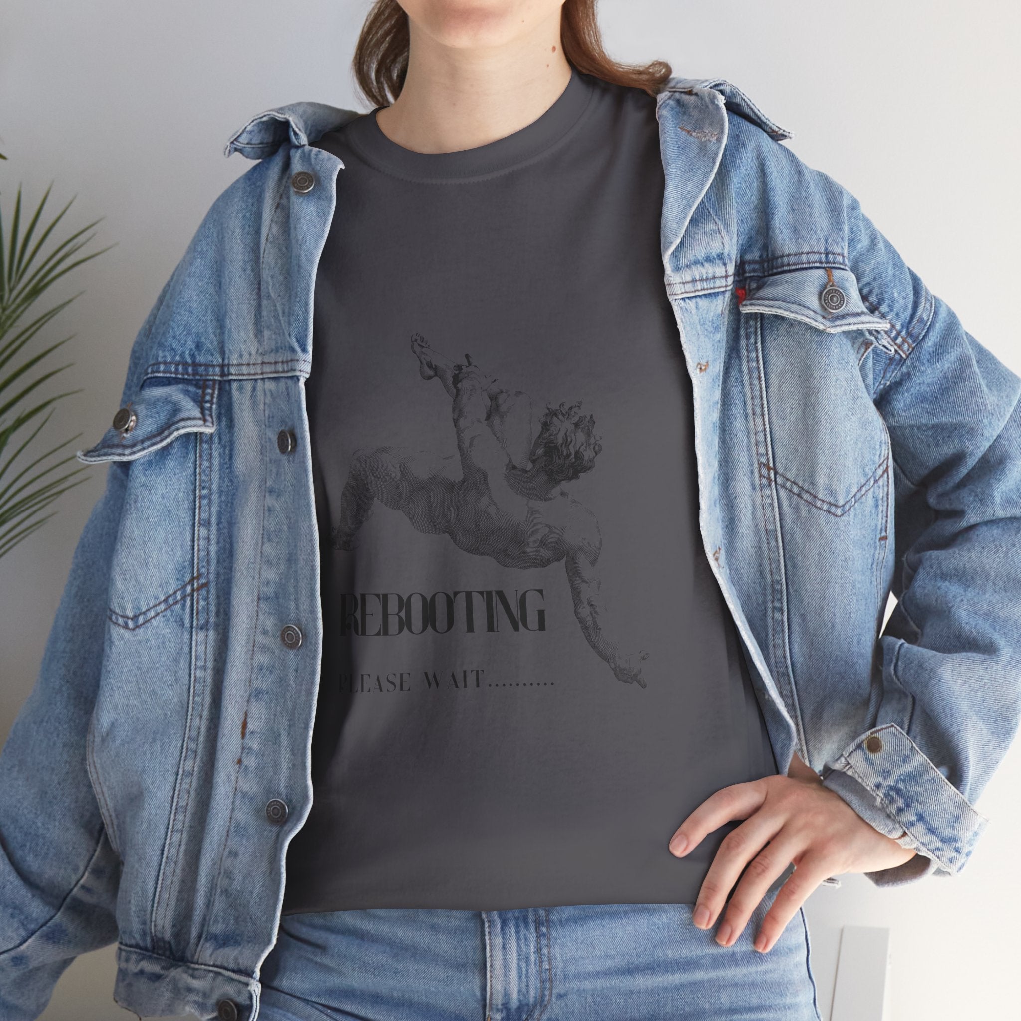 Rebooting Please Wait...  Artistic Unisex Heavy Cotton Tee - Perfect for Casual Wear, Unique Gift, Birthday, or Art Lovers