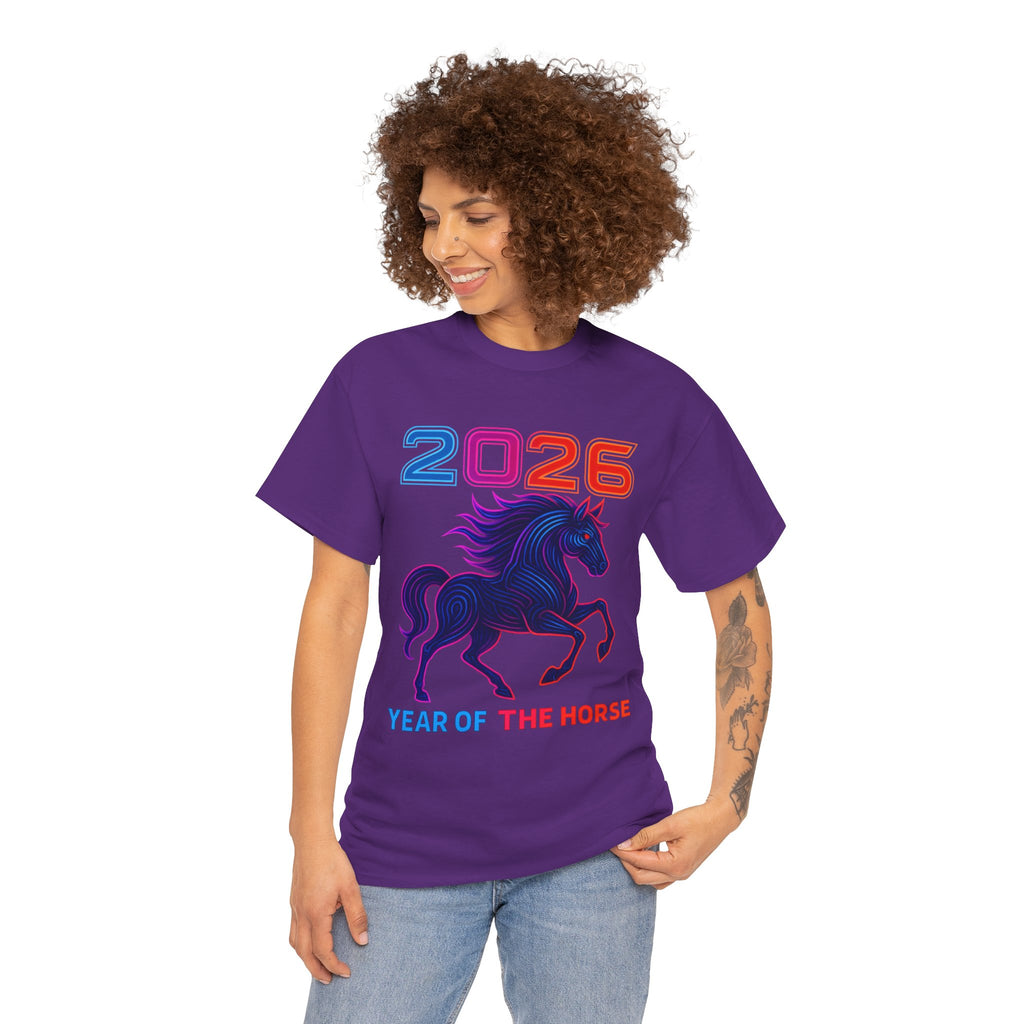 2026 Year of the Horse T-Shirt | Neon Stallion Graphic Tee