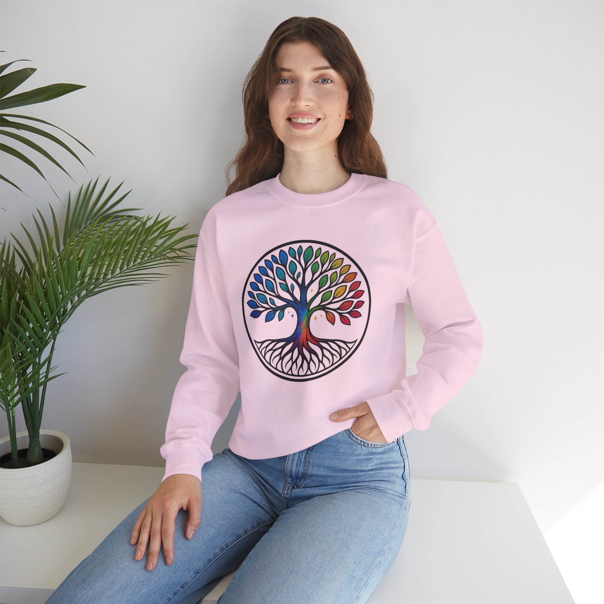 Rainbow Tree of Life Graphic Crewneck sweatshirt