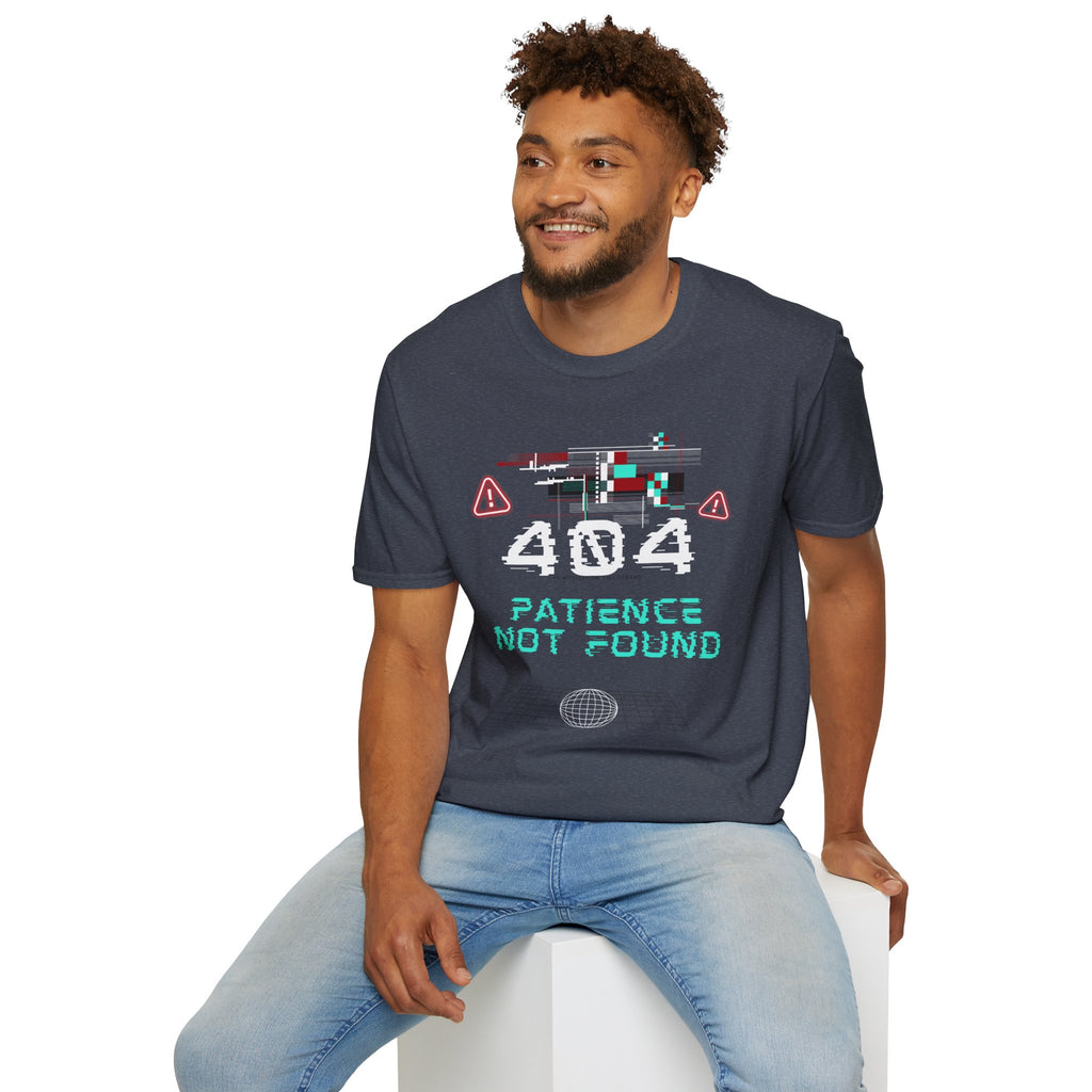 404 Patience Not Found Retro Glitch Tech Tee