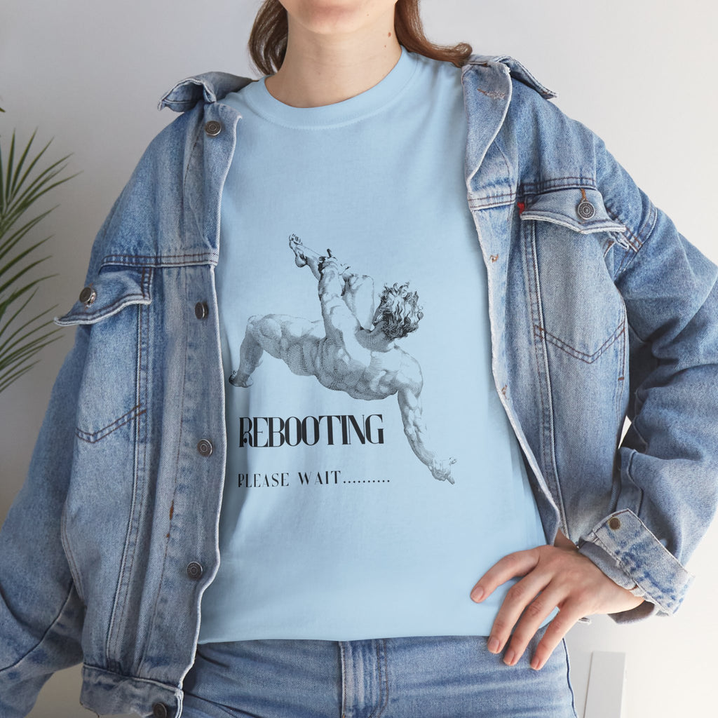 Rebooting Please Wait...  Artistic Unisex Heavy Cotton Tee - Perfect for Casual Wear, Unique Gift, Birthday, or Art Lovers