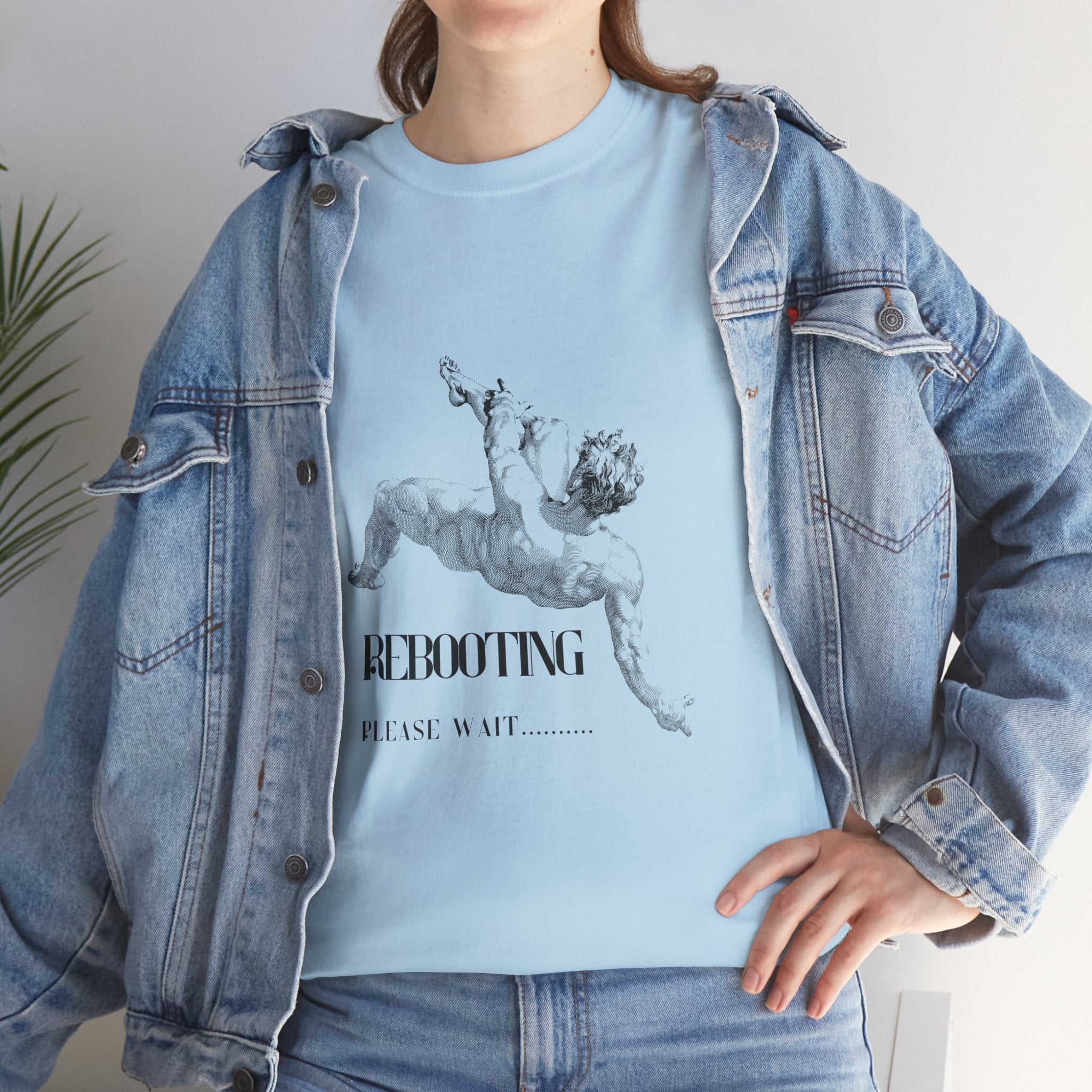 Rebooting Please Wait...  Artistic Unisex Heavy Cotton Tee - Perfect for Casual Wear, Unique Gift, Birthday, or Art Lovers