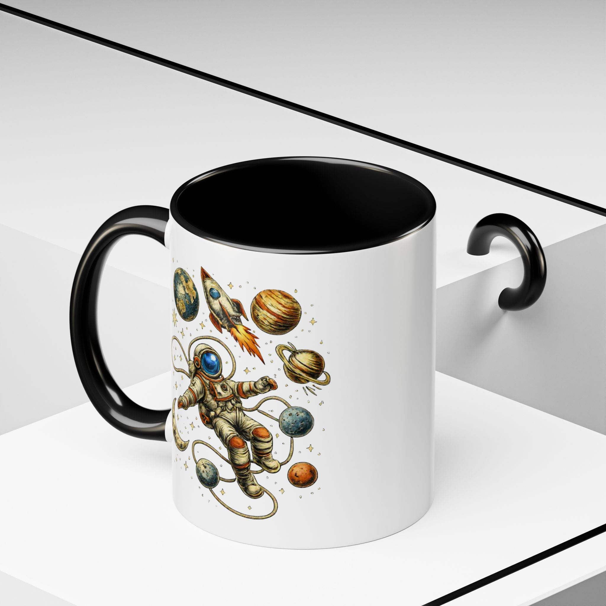 Astronaut in Space Coffee Mug | Rocket Planets Solar System