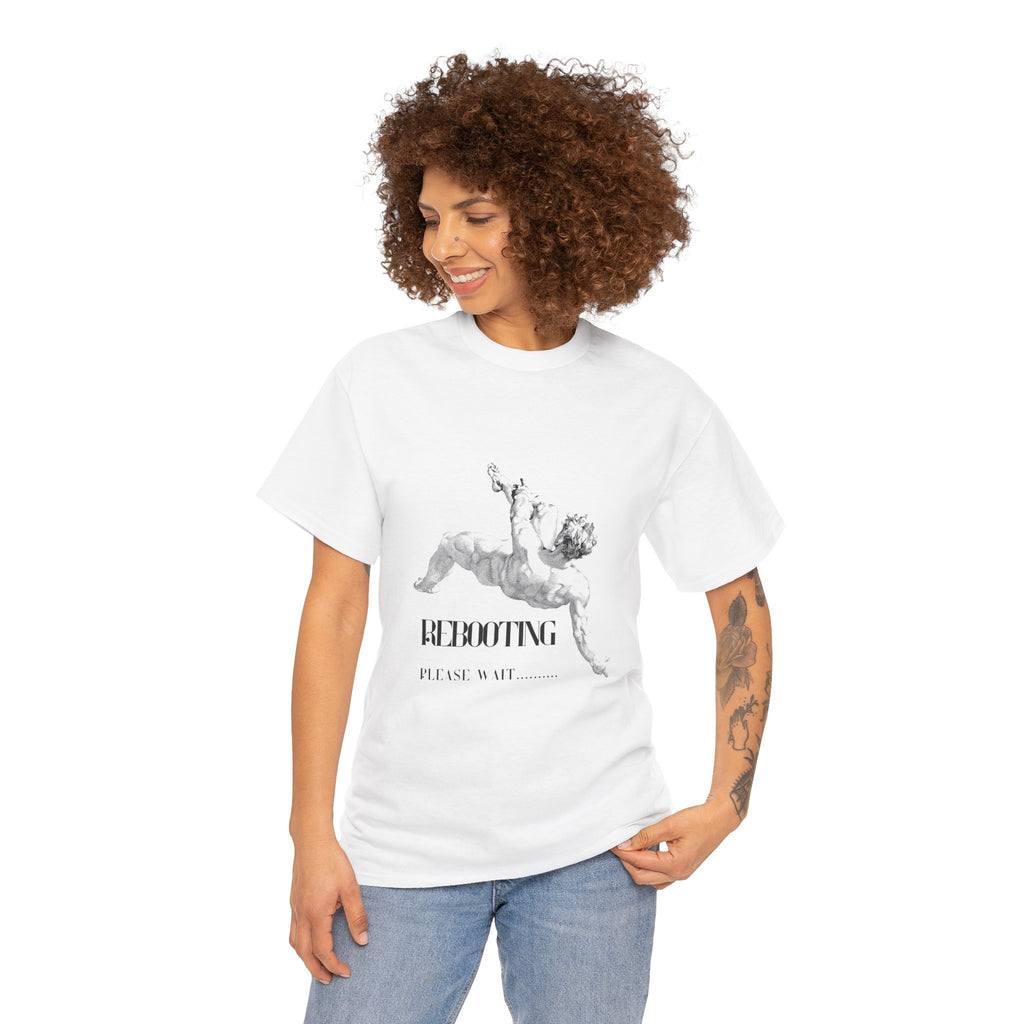 Rebooting Please Wait...  Artistic Unisex Heavy Cotton Tee - Perfect for Casual Wear, Unique Gift, Birthday, or Art Lovers