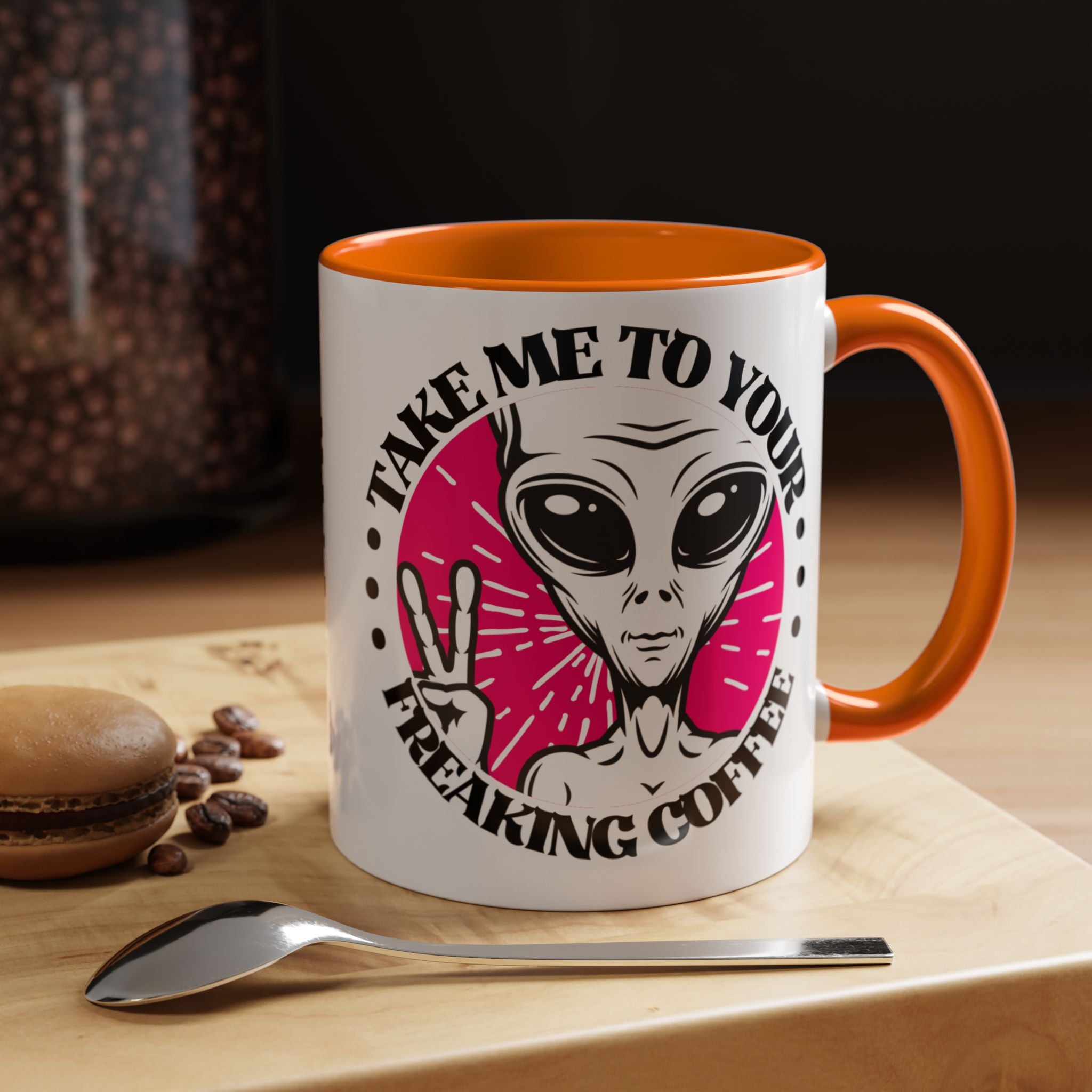 Take Me To Your Freaking Coffee Alien-Themed Coffee Mug