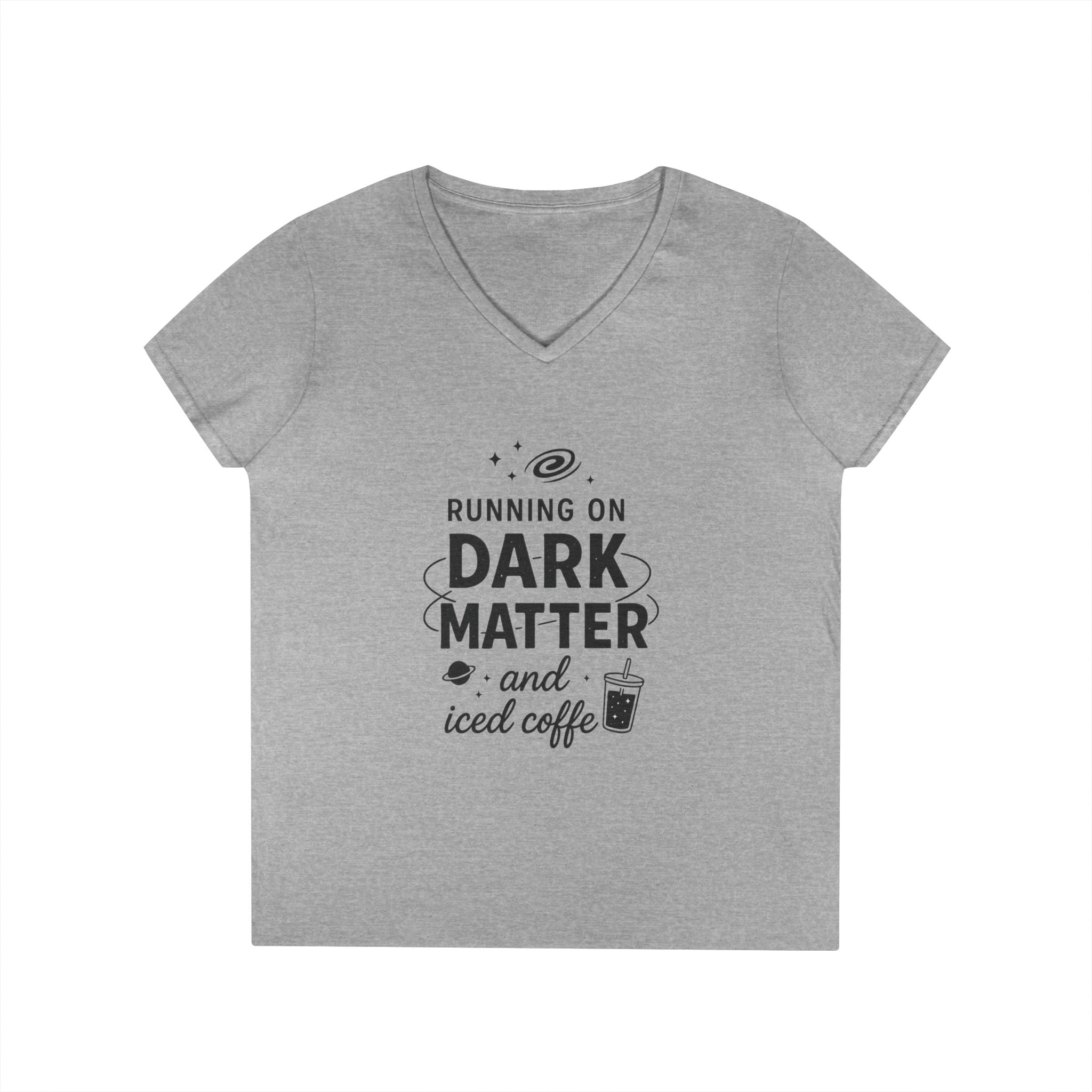 Running on Dark Matter and Iced Coffee T-Shirt | Science Coffee Tee