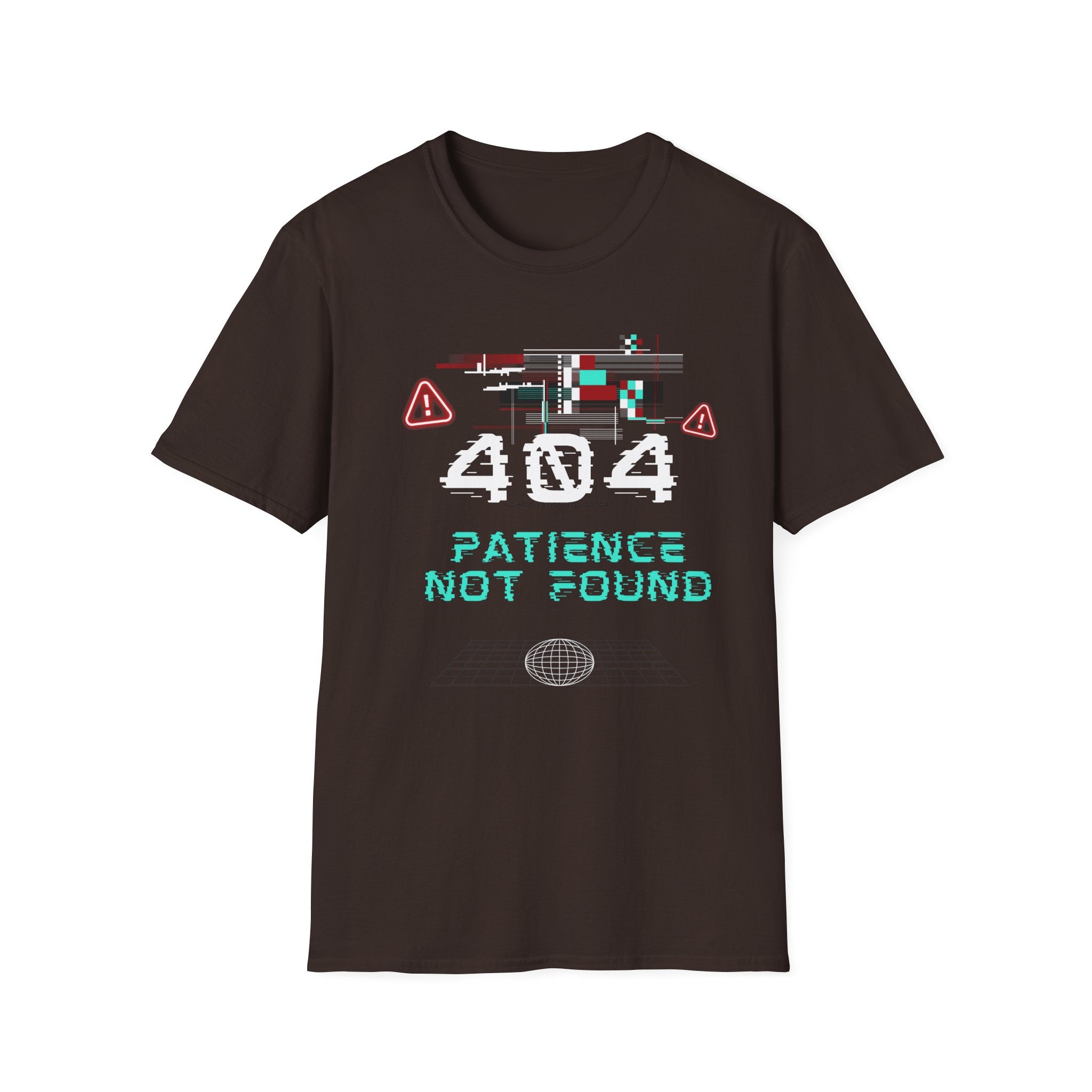 404 Patience Not Found Retro Glitch Tech Tee