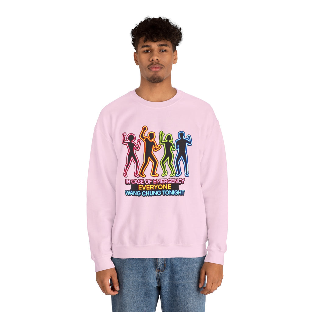 Emergency Everyone Wang Chung Tonight Sweatshirt, Cozy Playful Crewneck, Fun Gift for Music Lovers, Unisex Apparel