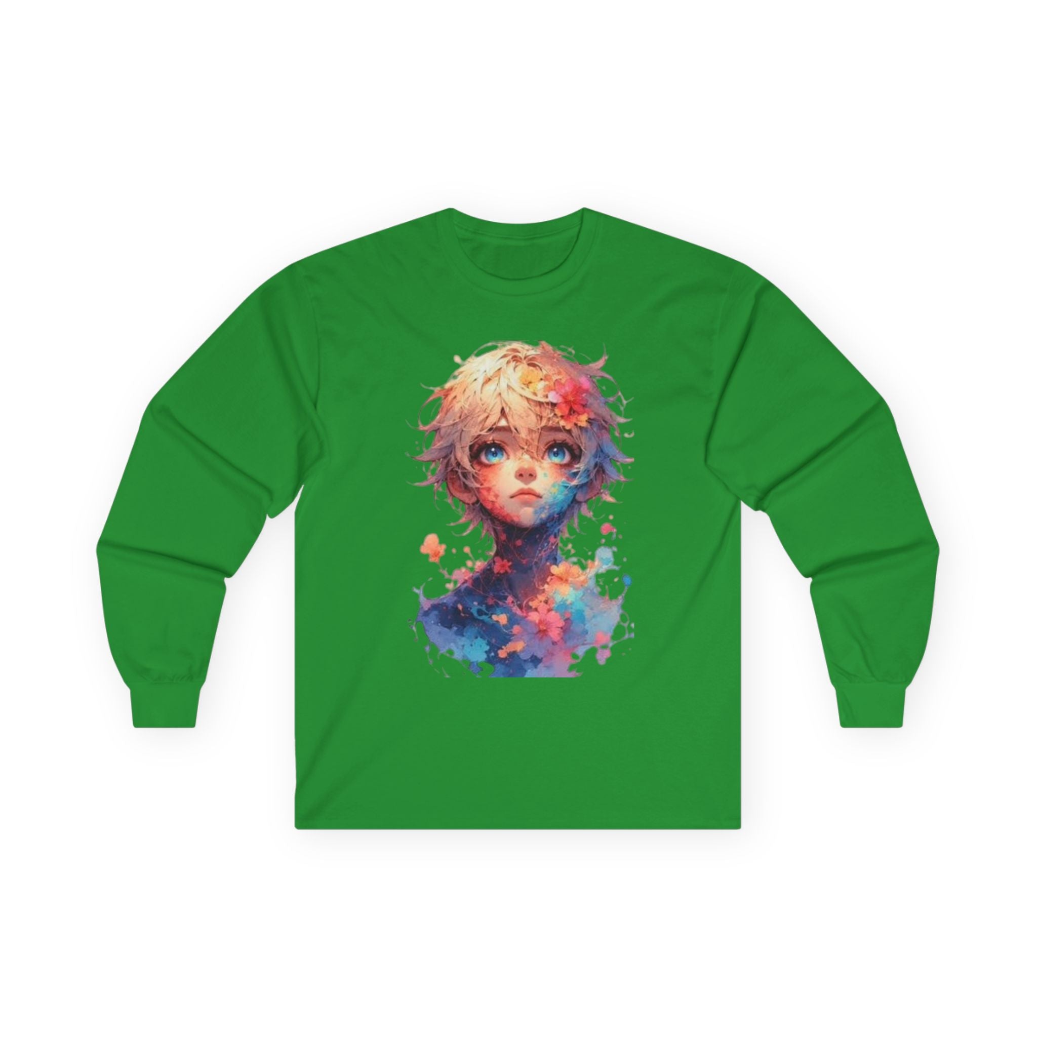 Colorful Fantasy Unisex Long Sleeve Tee with Artistic Design, Graphic Top, Casual Wear, Unique Gift, Fashion Statement