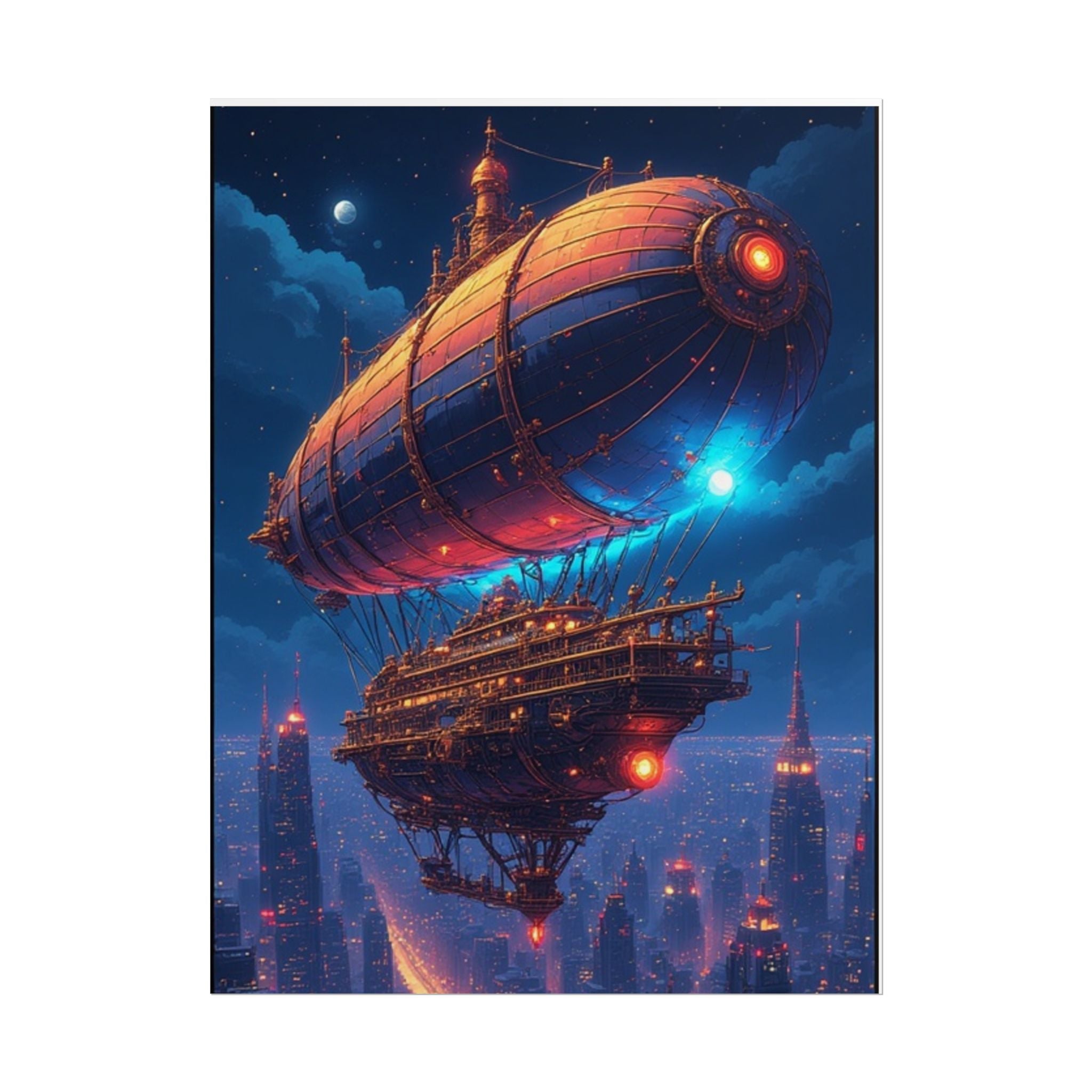 Wild Blue Yonder Steampunk Airship Art Print