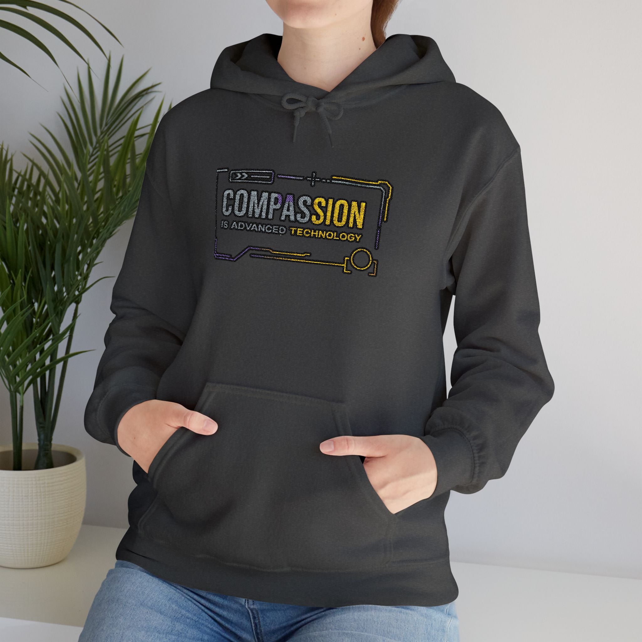 Compassion is Advanced Technology Embroidered Hoodie