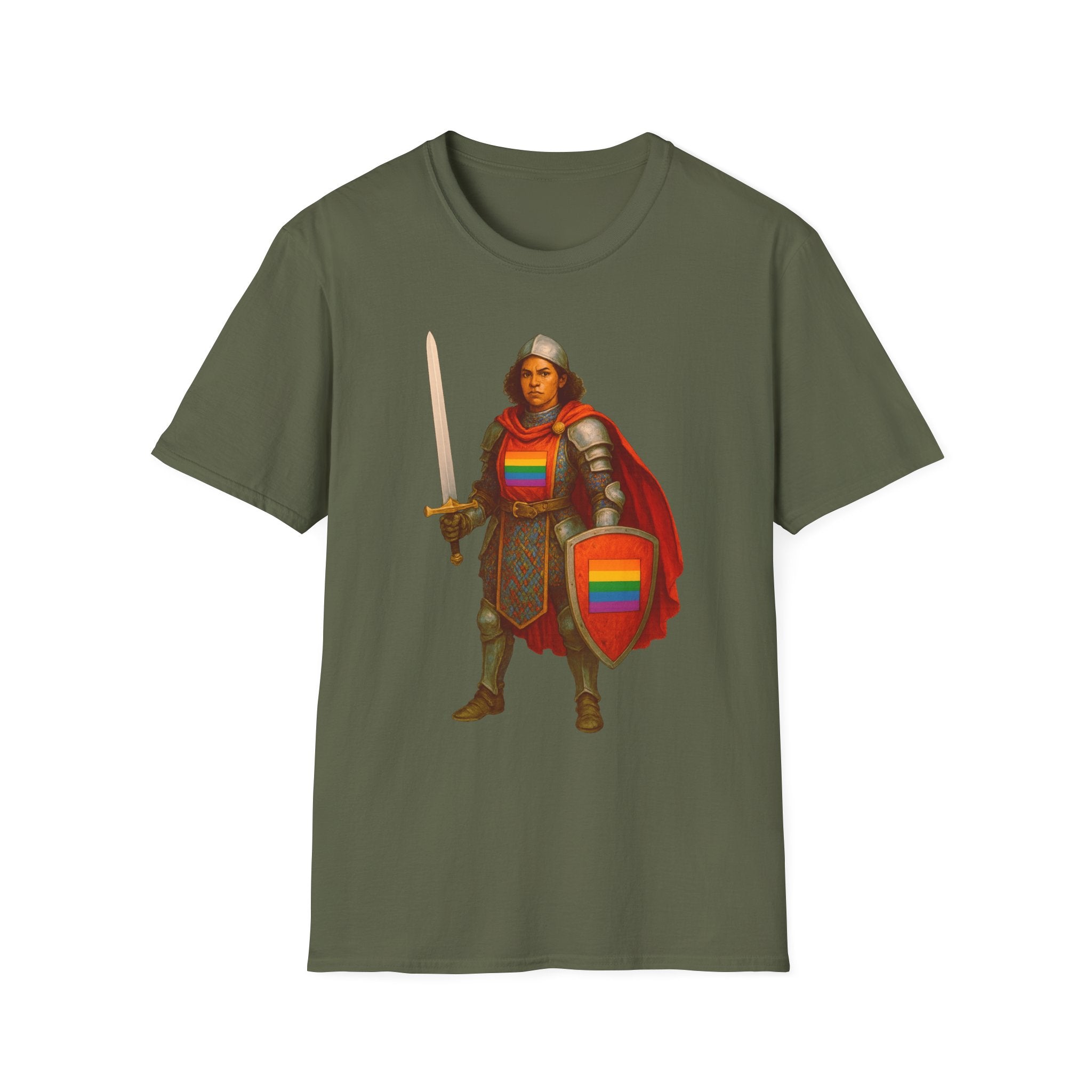 Rainbow Paladin T Shirt  Medieval Armor with Pride Shield
