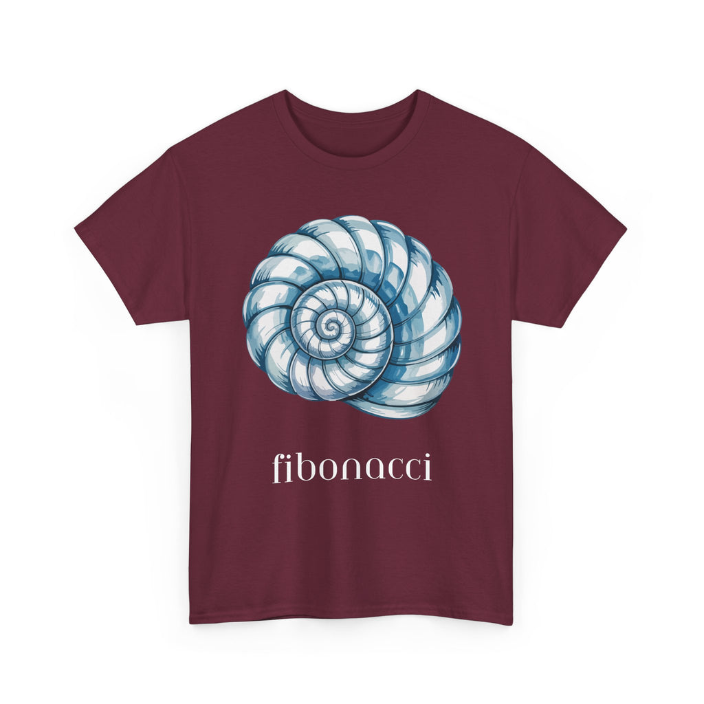 Fibonacci Spiral Tee, Unisex Heavy Cotton Shirt