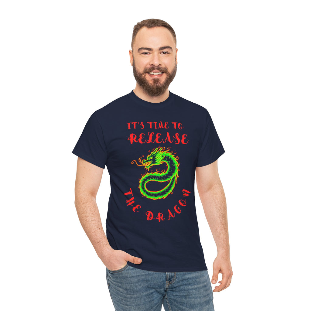 Release the Dragon T-Shirt | Green Dragon Illustration, Retro Script