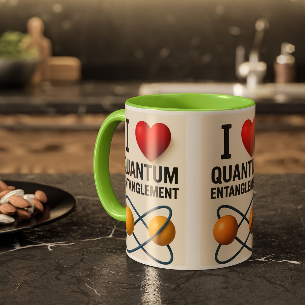 I Love Quantum Entanglement Mug – Science Nerd Coffee Mug