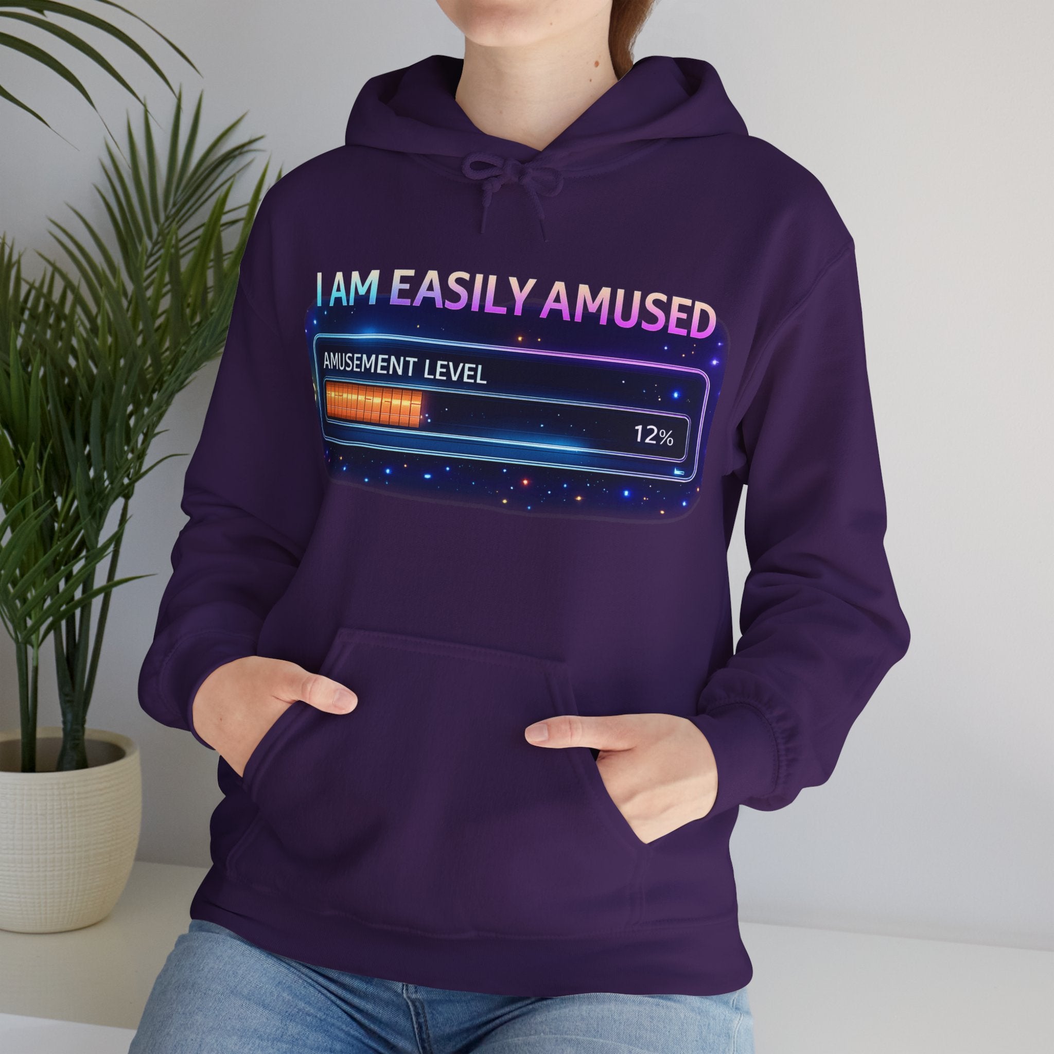 I Am Easily Amused Level Meter Hoodie | Funny Gamer Sweatshirt