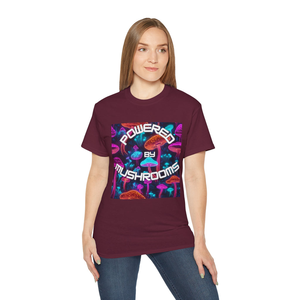 Powered by Mushrooms Funky Unisex Graphic Shirt
