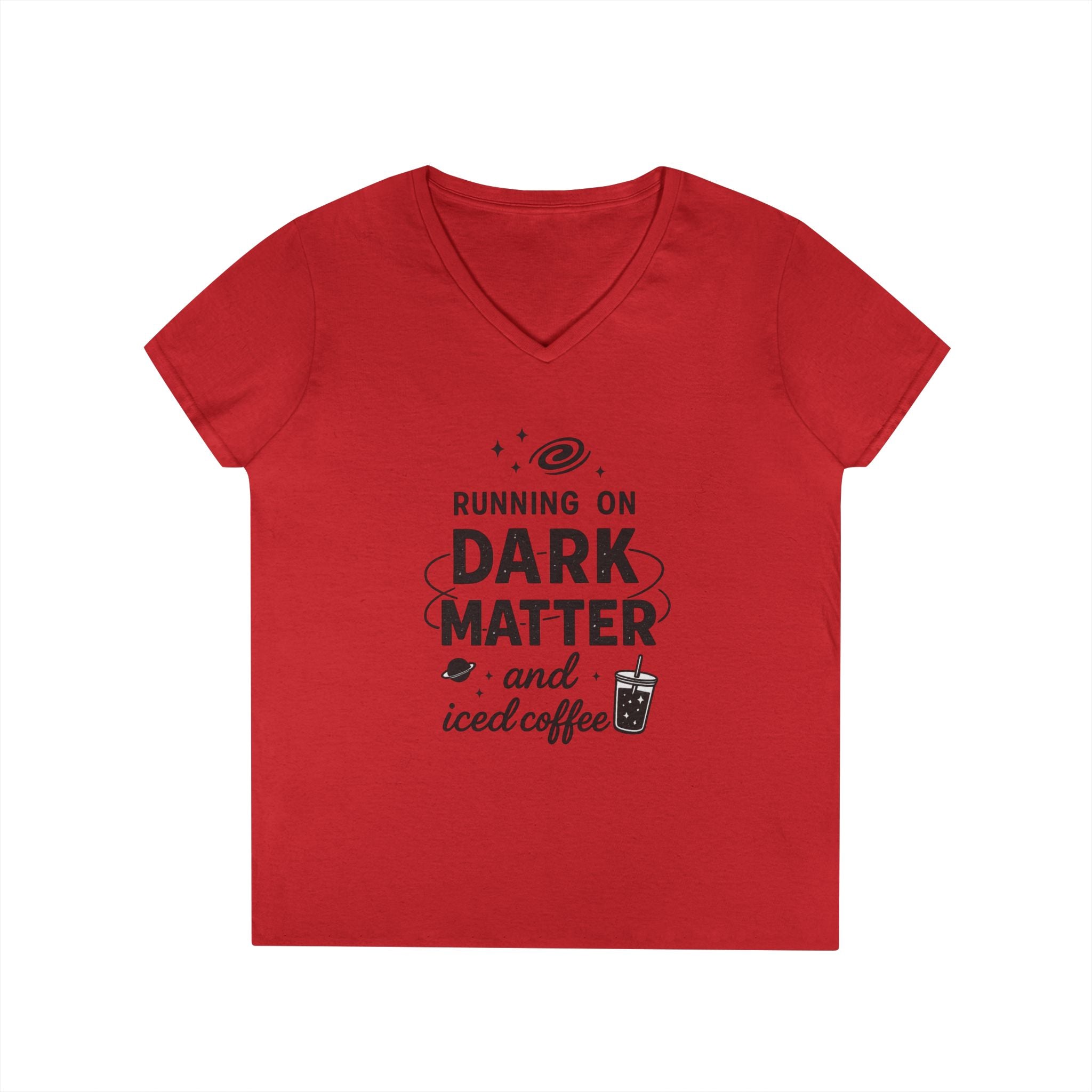 Running on Dark Matter and Iced Coffee T-Shirt | Science Coffee Tee