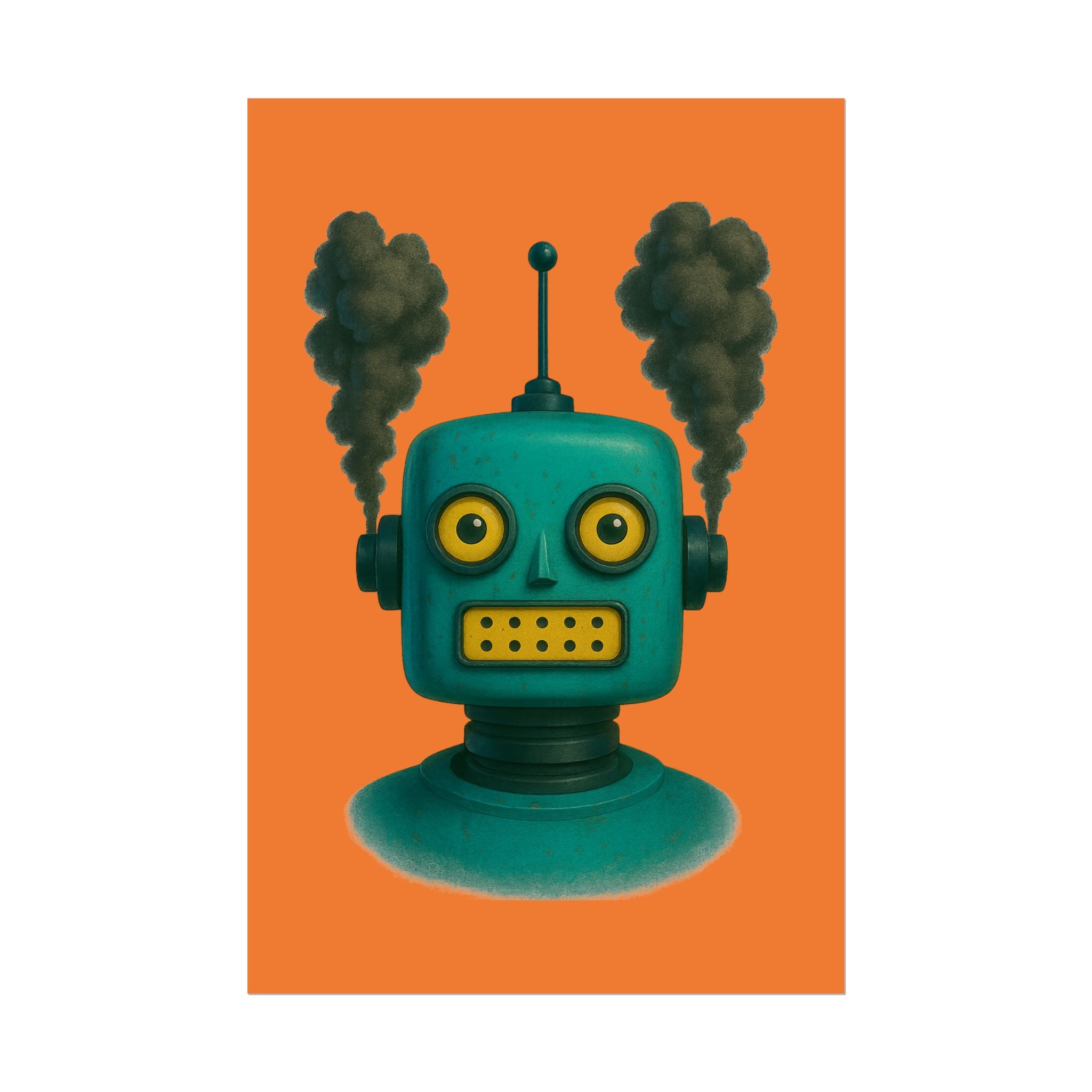 Whimsical Robot Art Print, Fun Wall Art for Kids' Rooms, Playful Home Decor, Unique Gift for Tech Lovers, Colorful Poster