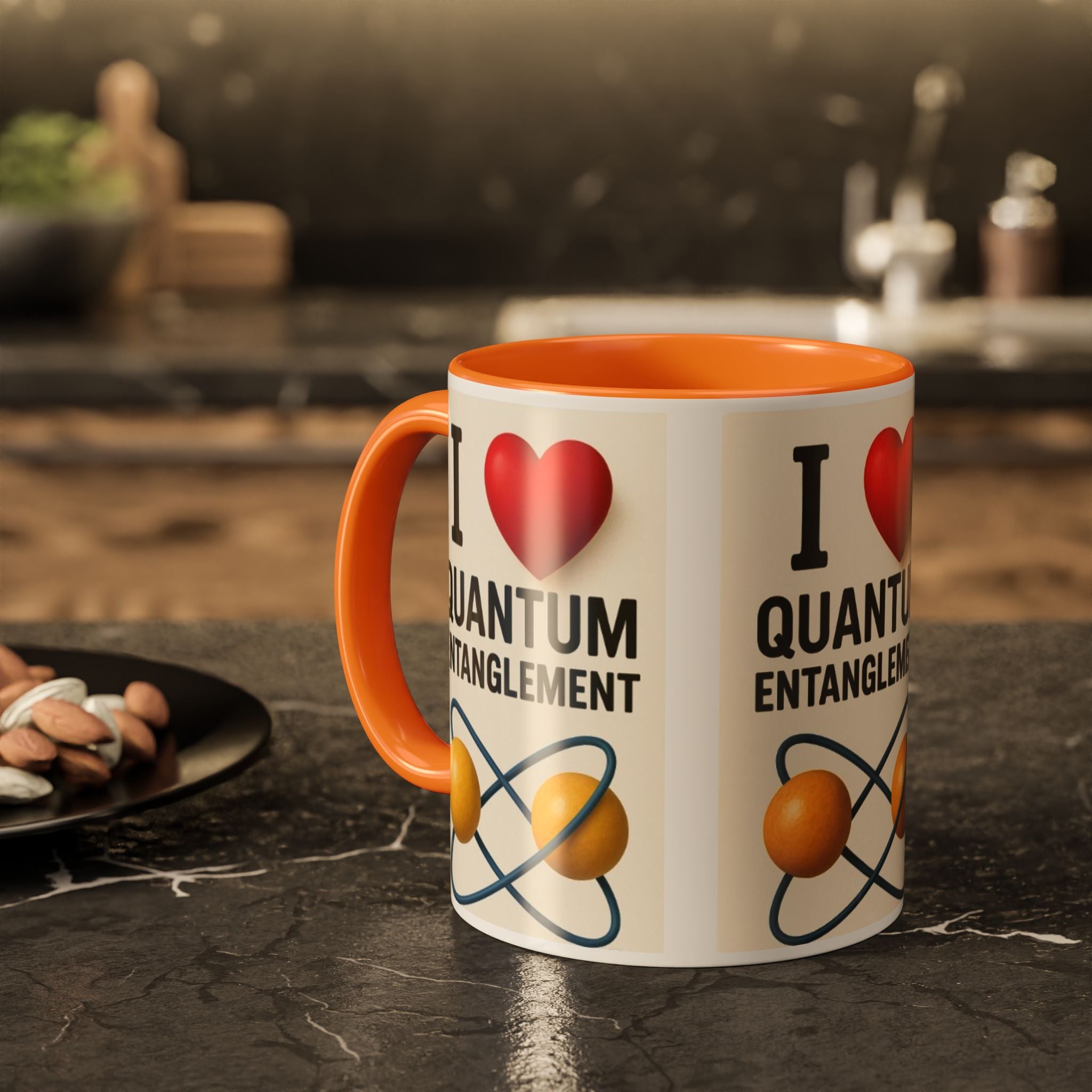 I Love Quantum Entanglement Mug – Science Nerd Coffee Mug