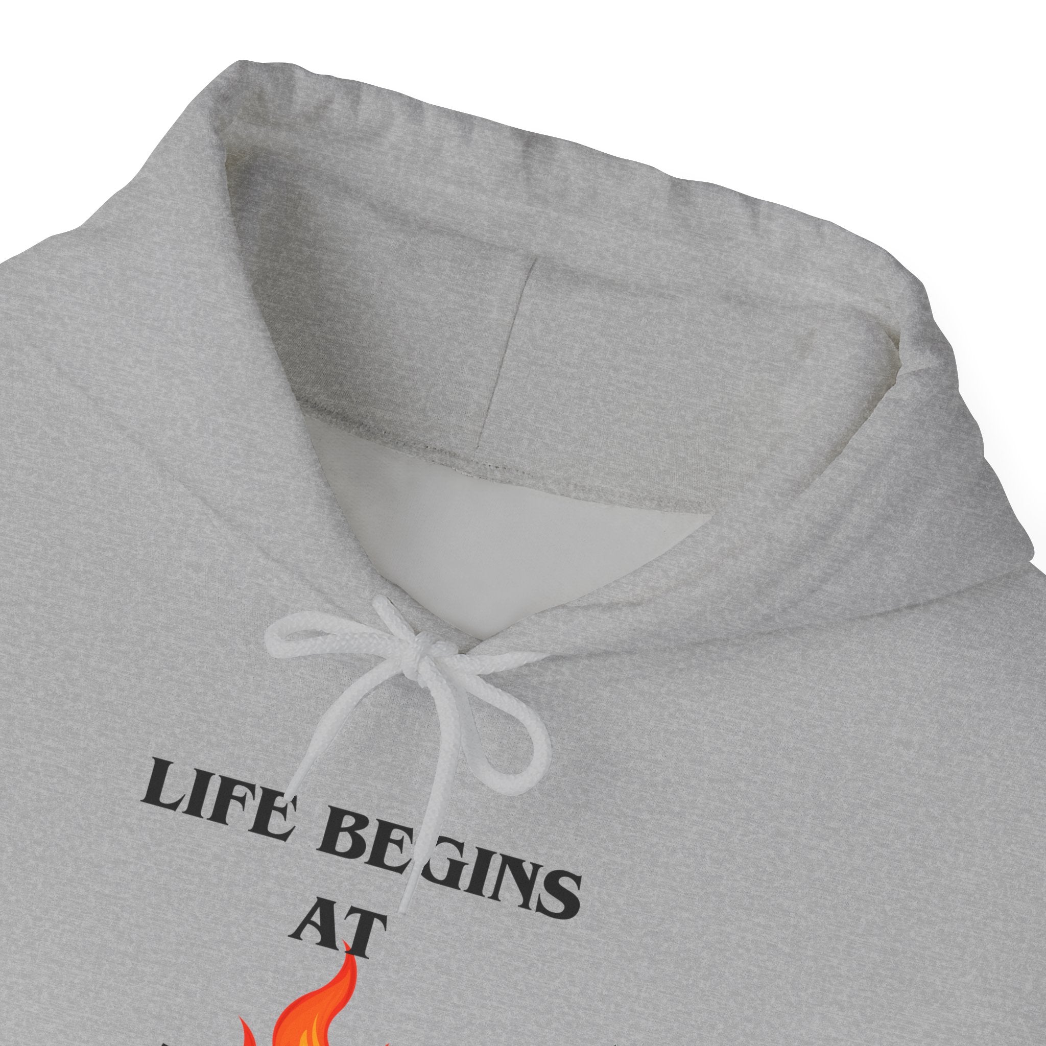 Life Begins at Fierce Hoodie | Flame Graphic Hoodie
