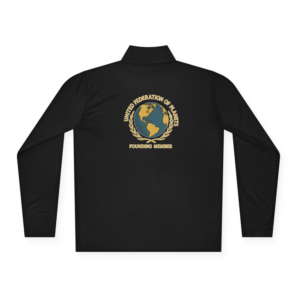 Star Trek United Federation of Planets Unisex Quarter-Zip Pullover - Comfortable, Stylish Outerwear for Outdoor Adventures, Casual Wear,