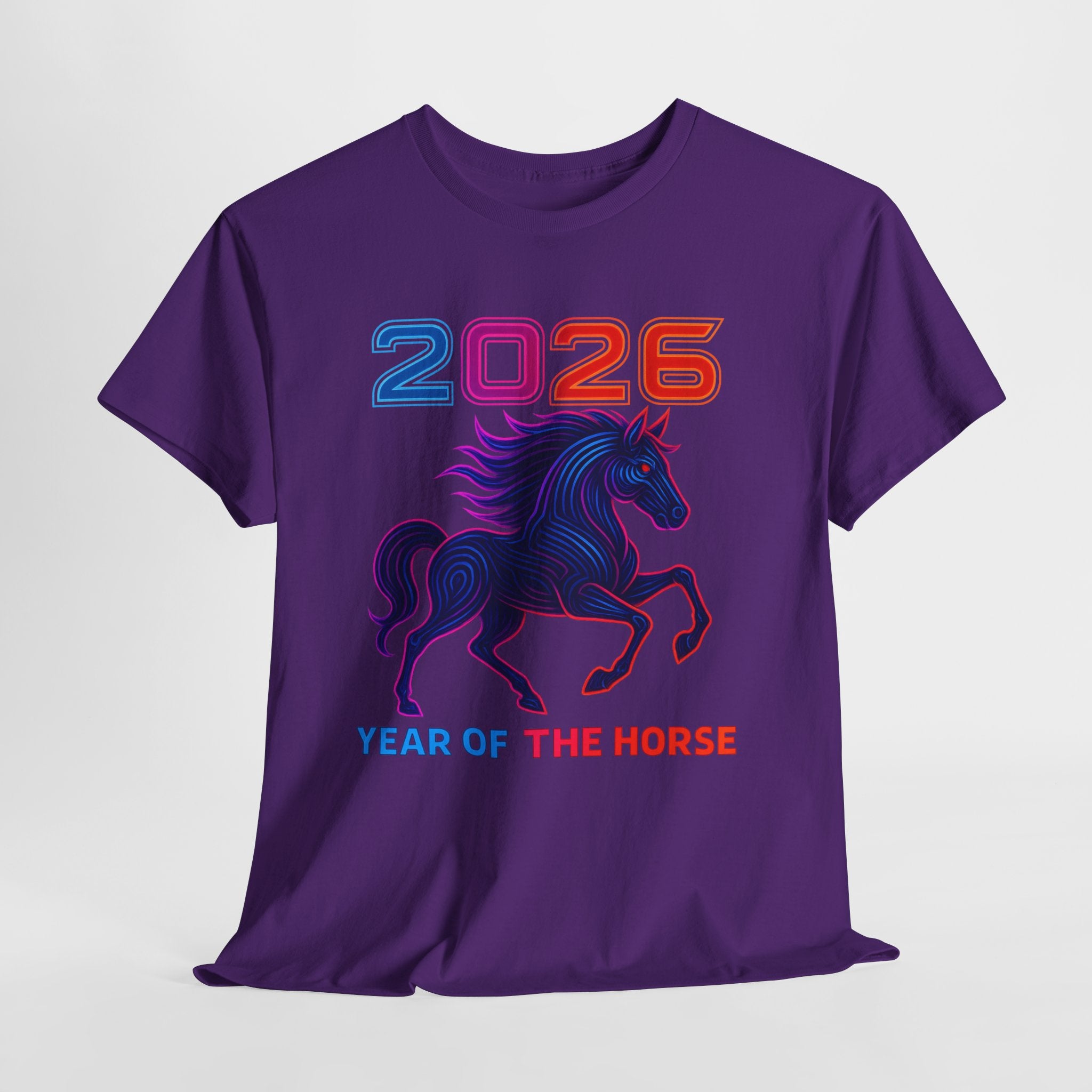 2026 Year of the Horse T-Shirt | Neon Stallion Graphic Tee