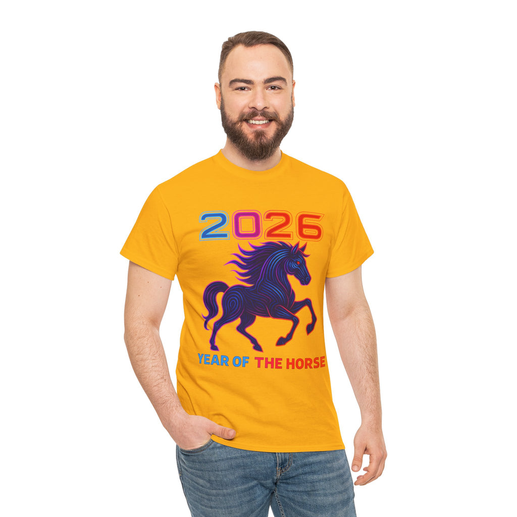 2026 Year of the Horse T-Shirt | Neon Stallion Graphic Tee