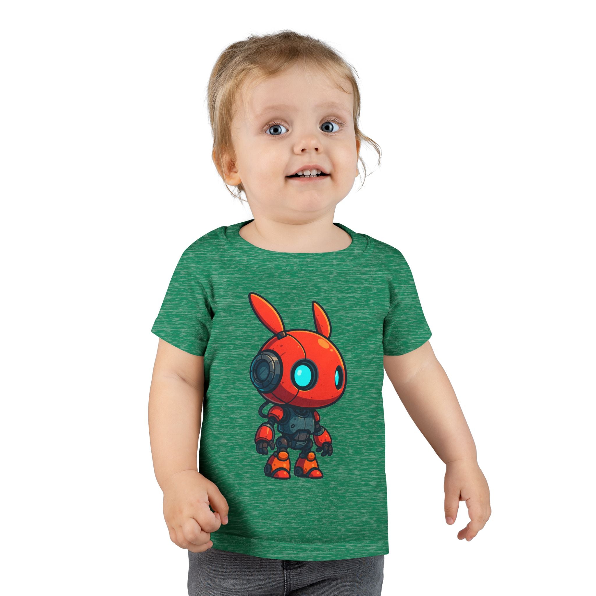 Happy RobotToddler T-shirt | Cute Sci-Fi Bunny Robot, Kids Tee