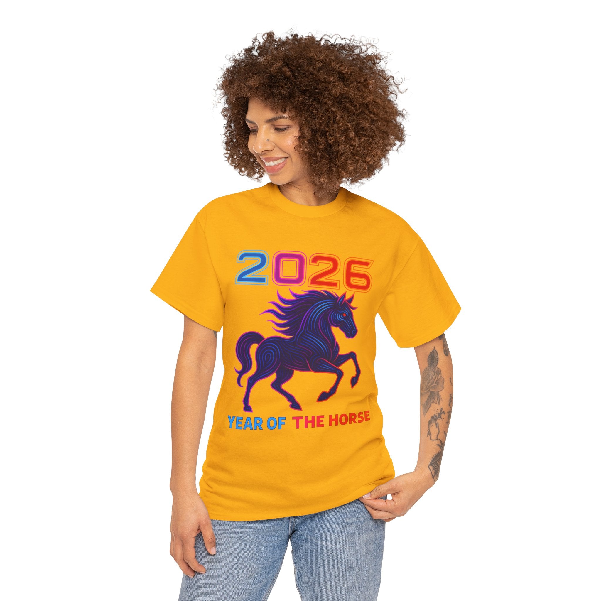 2026 Year of the Horse T-Shirt | Neon Stallion Graphic Tee