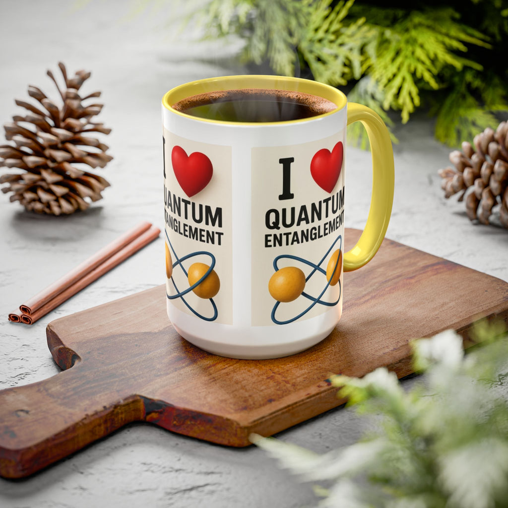 I Love Quantum Entanglement Mug – Science Nerd Coffee Mug