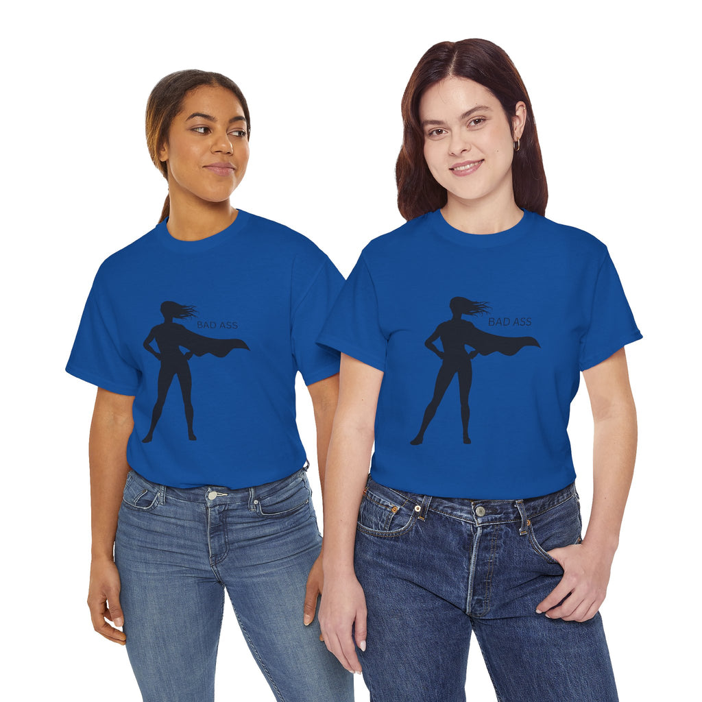 Bad Ass Superhero Silhouette Tee | Woman Cape Silhouette T-Shirt