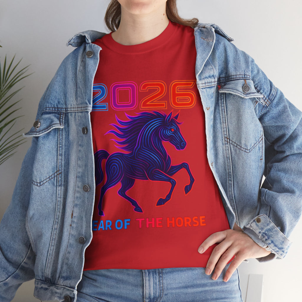 2026 Year of the Horse T-Shirt | Neon Stallion Graphic Tee