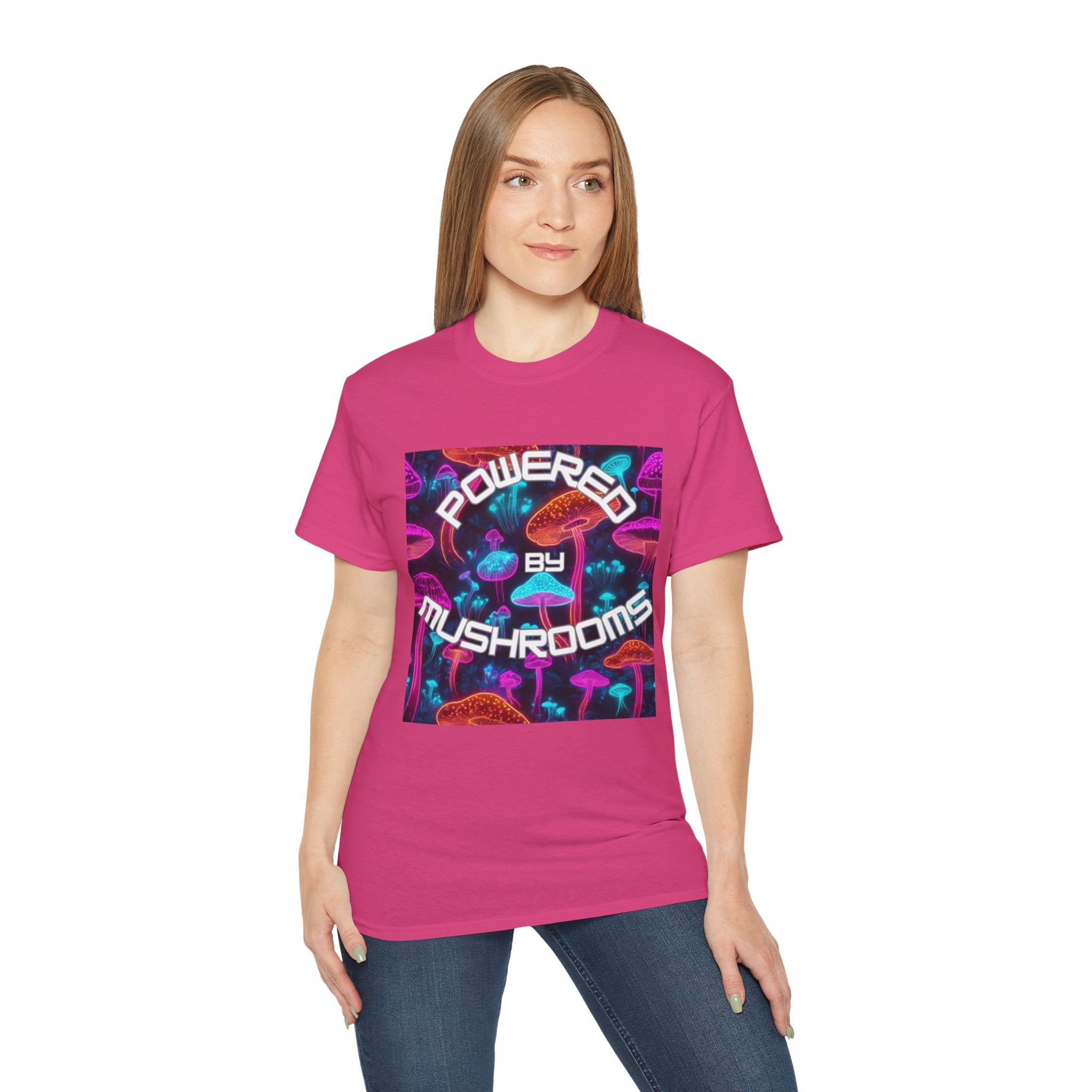 Powered by Mushrooms Funky Unisex Graphic Shirt