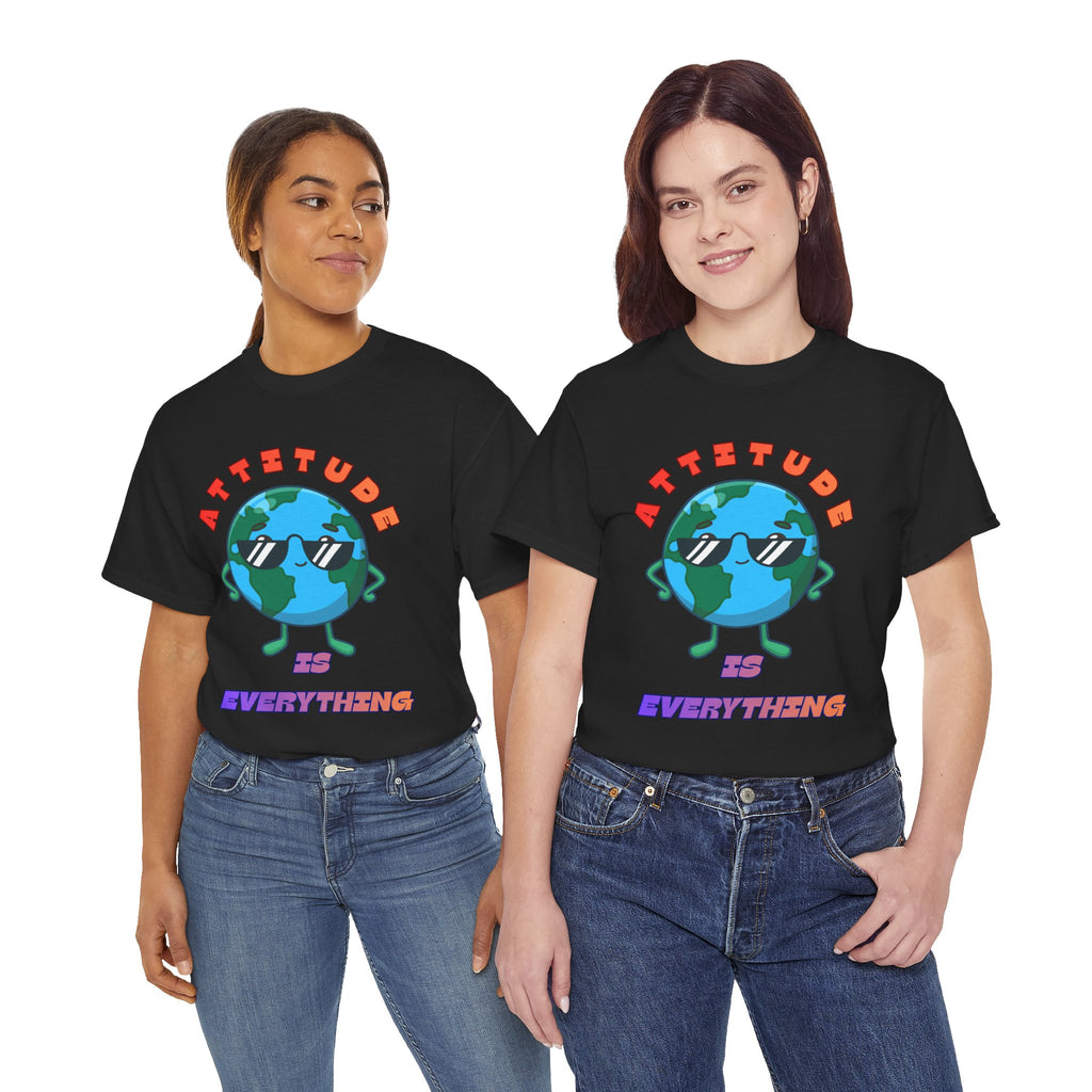 Attitude Is Everything Earth Character T-Shirt | Cute Planet Graphic Tee