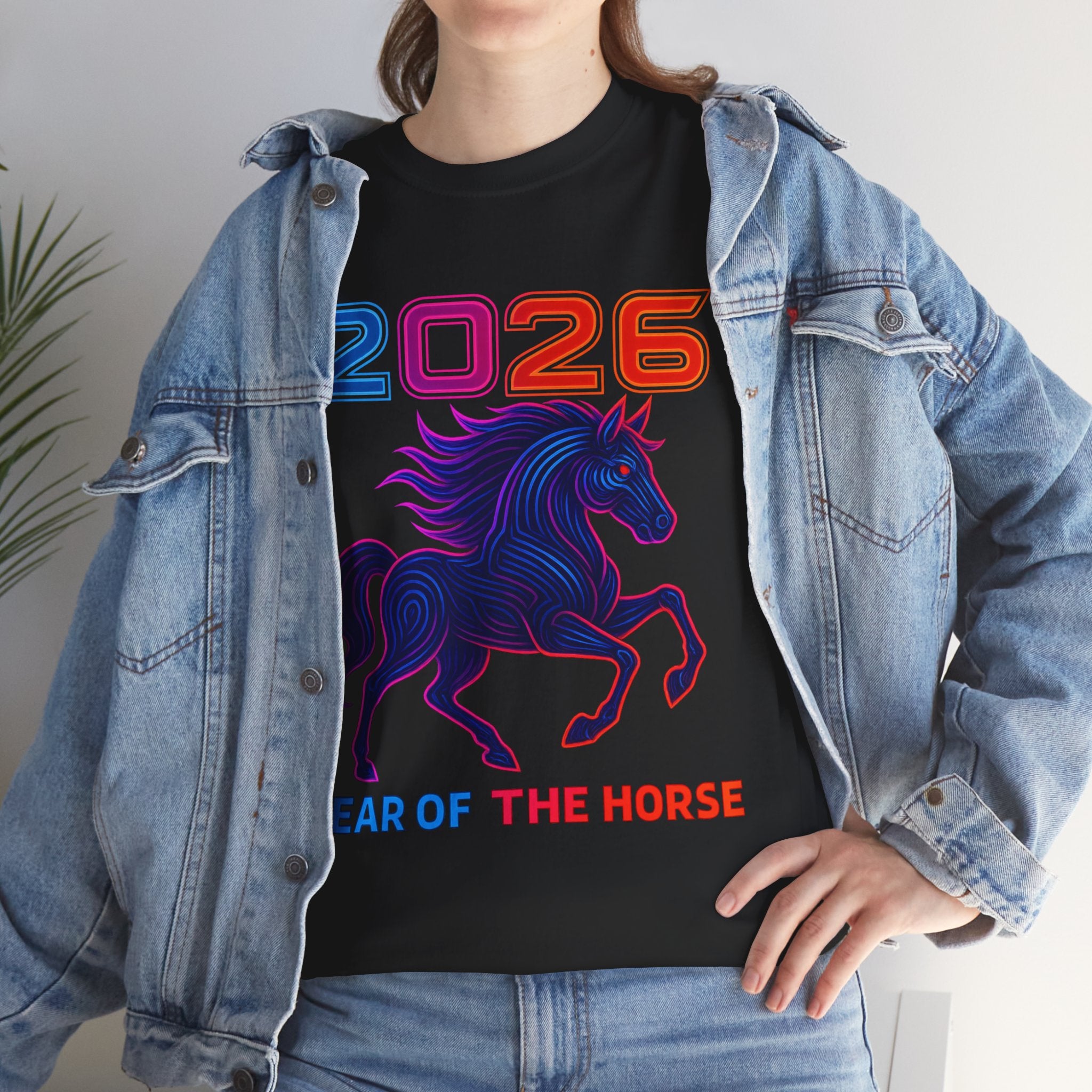 2026 Year of the Horse T-Shirt | Neon Stallion Graphic Tee