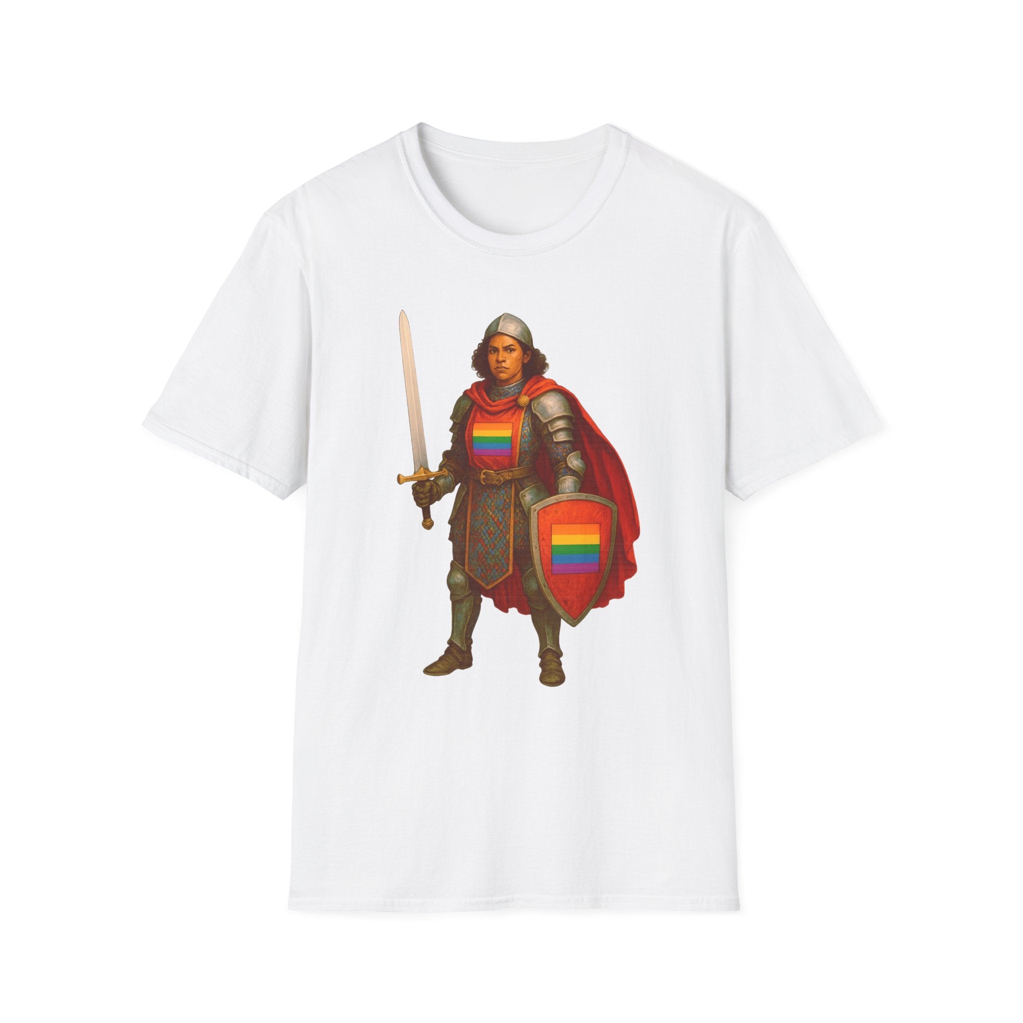 Rainbow Paladin T Shirt  Medieval Armor with Pride Shield