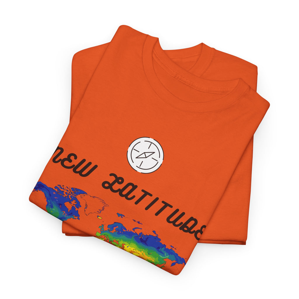 New Latitude New Attitude world map T-Shirt | rainbow map graphic