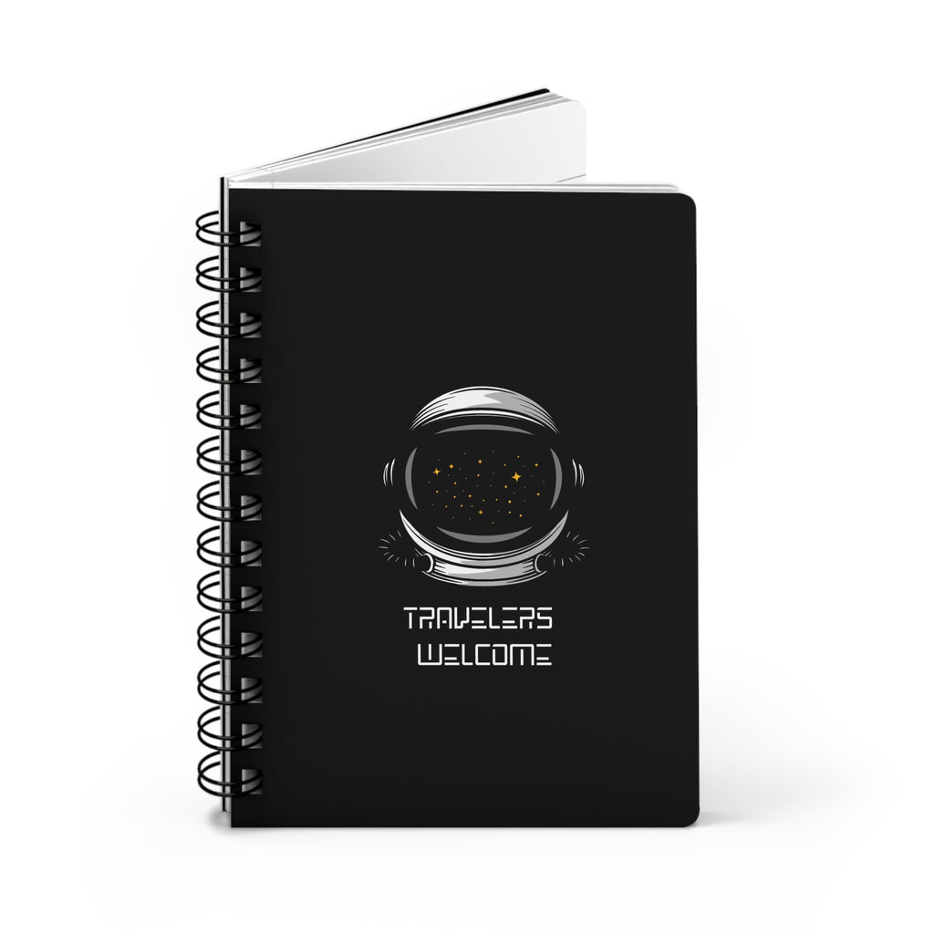 Travelers Welcome Astronaut-Themed lined Spiral Bound Journal