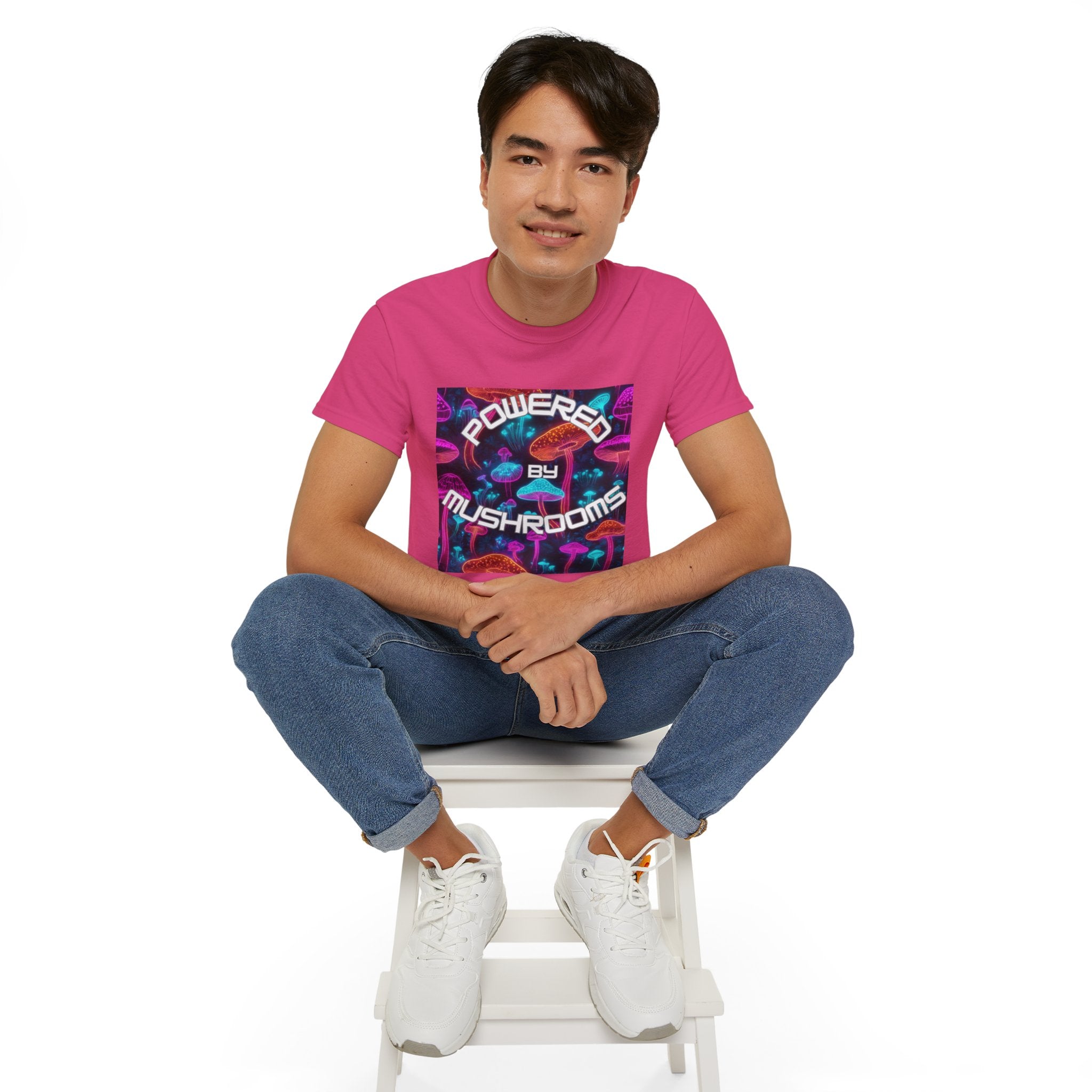 Powered by Mushrooms Funky Unisex Graphic Shirt