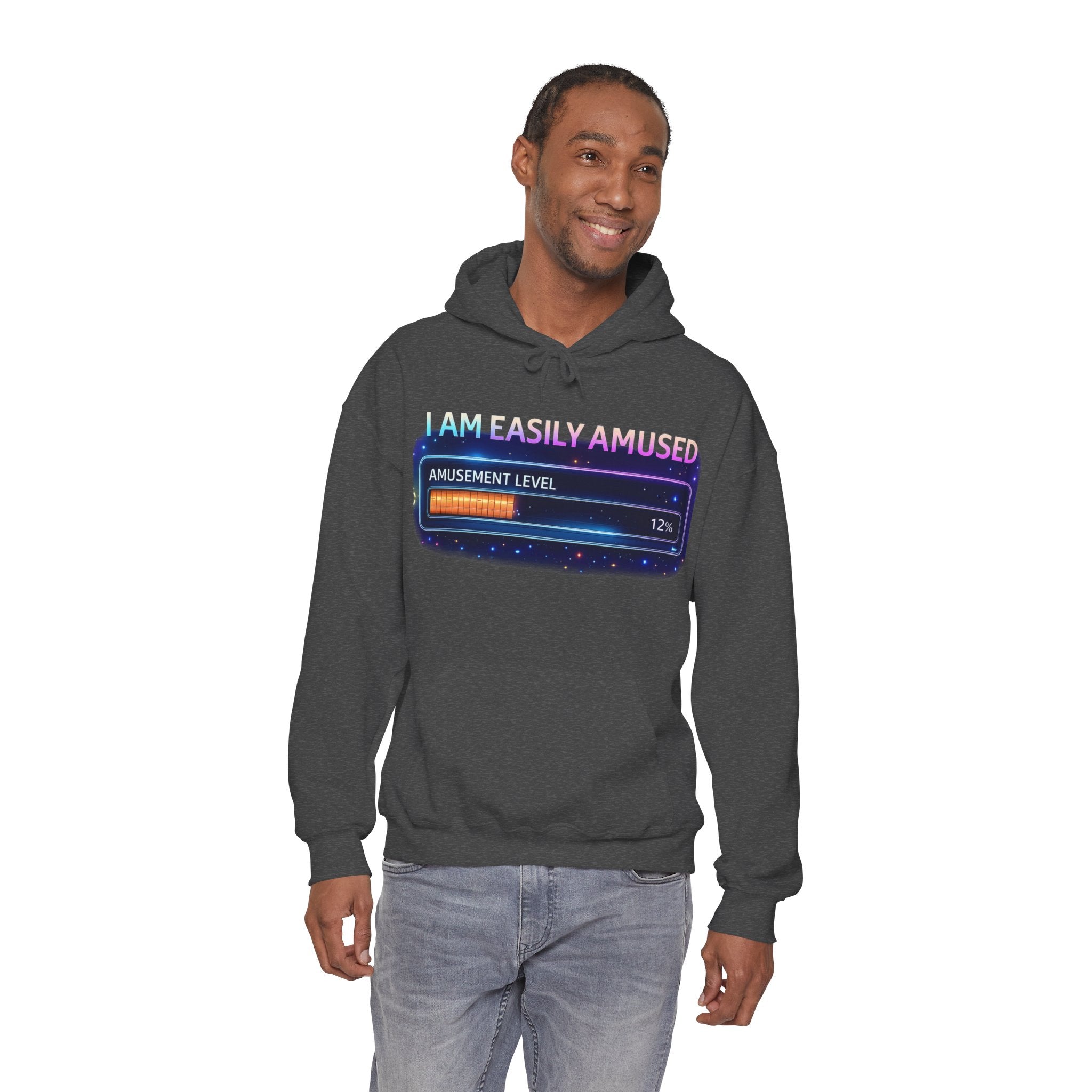 I Am Easily Amused Level Meter Hoodie | Funny Gamer Sweatshirt