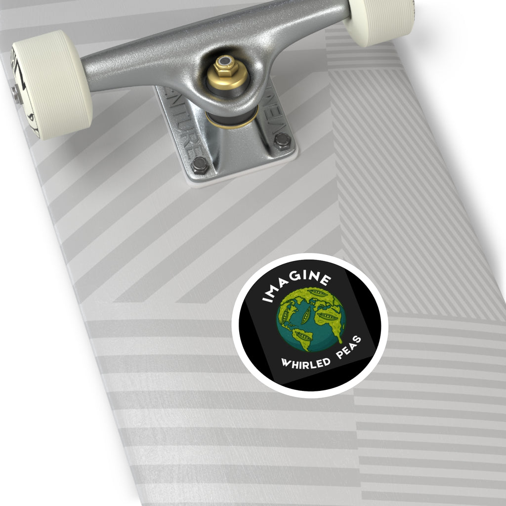 Imagine Whirled Peas Stickers, Eco-Friendly Indoor/Outdoor Decals, Unique Laptop Art, Fun Gift Idea, Playful Home Decor