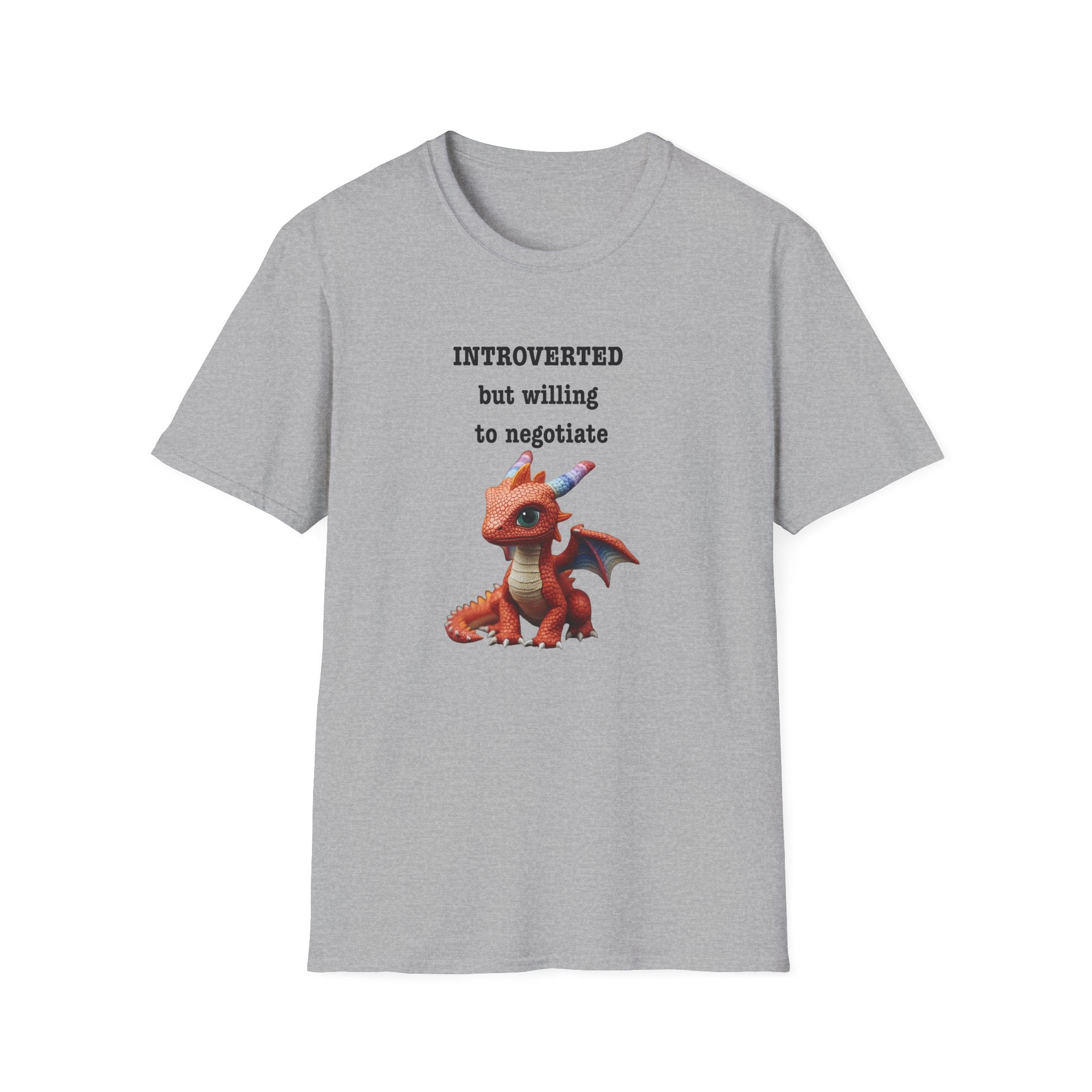 Introverted but Willing to Negotiate T-Shirt — Cute Dragon Graphic Tee