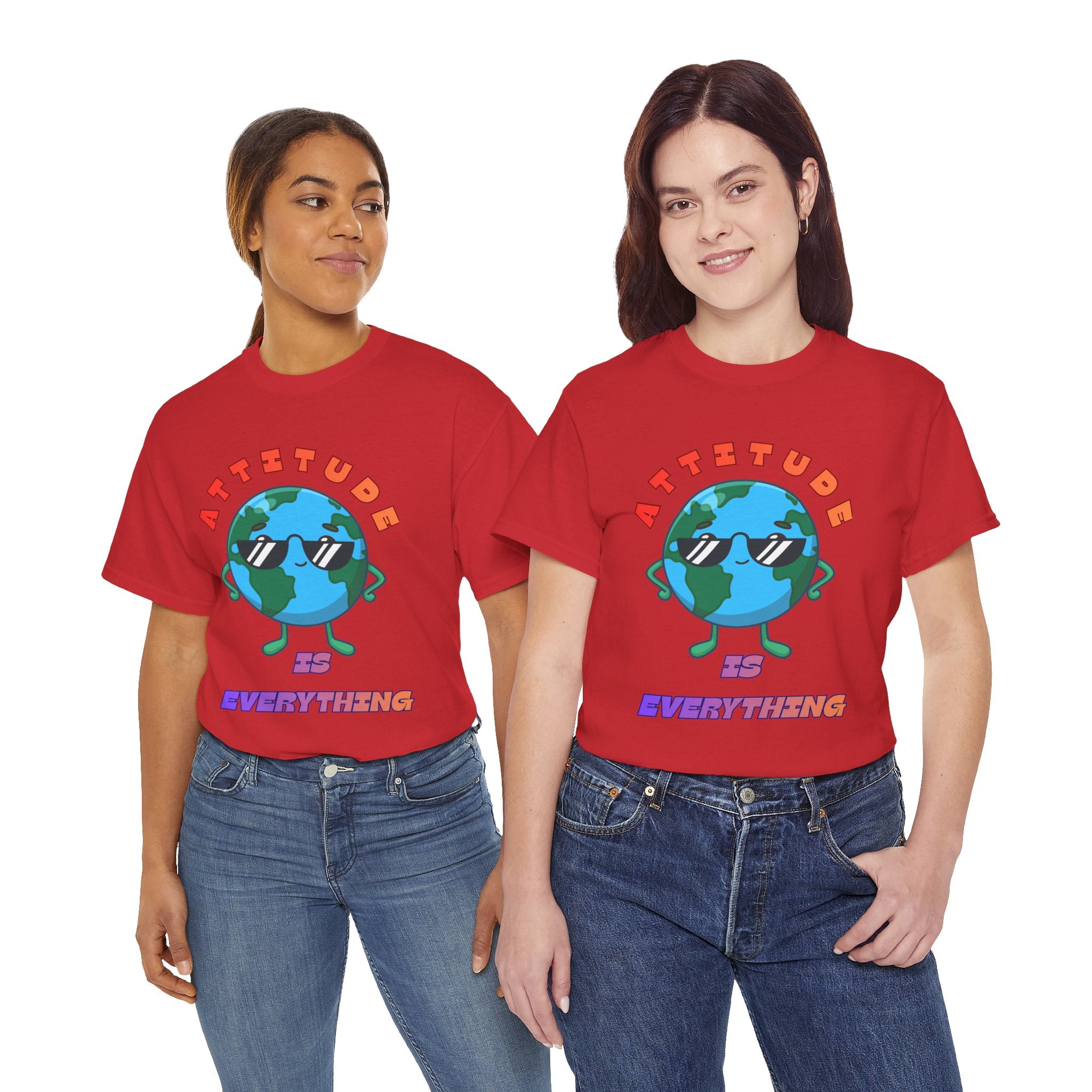 Attitude Is Everything Earth Character T-Shirt | Cute Planet Graphic Tee