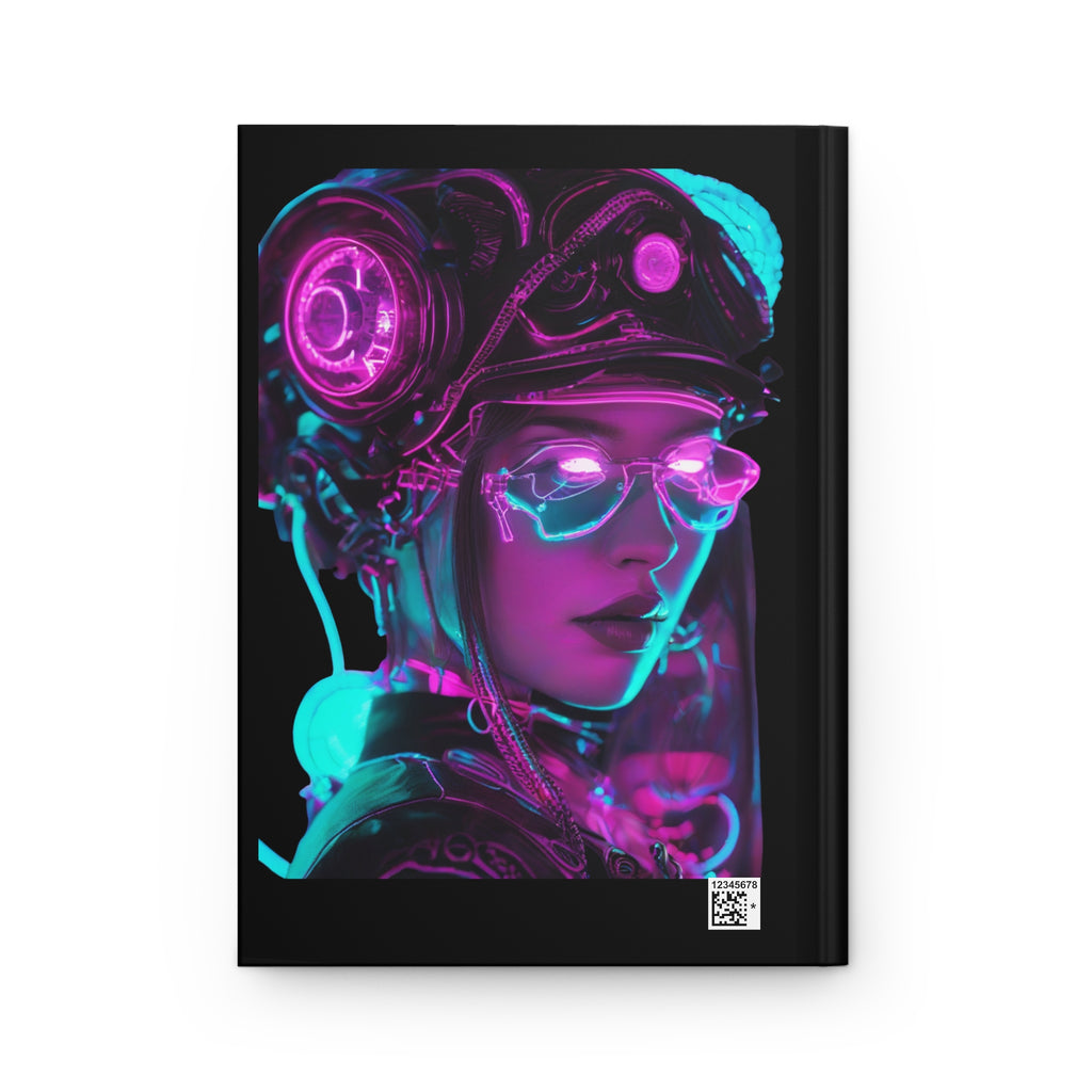 Futuristic Hardcover Journal - Cyberpunk Aesthetic, lined Writing Journal